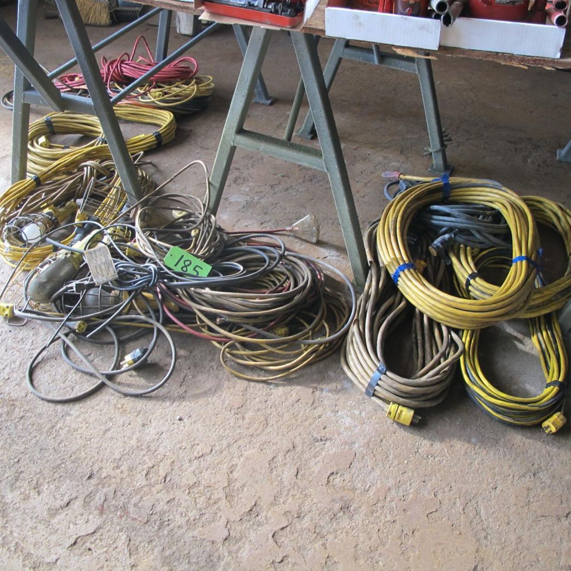 LOT OF EXTENSION CORDS AND LAMPS (IN MAIN BLDG)
