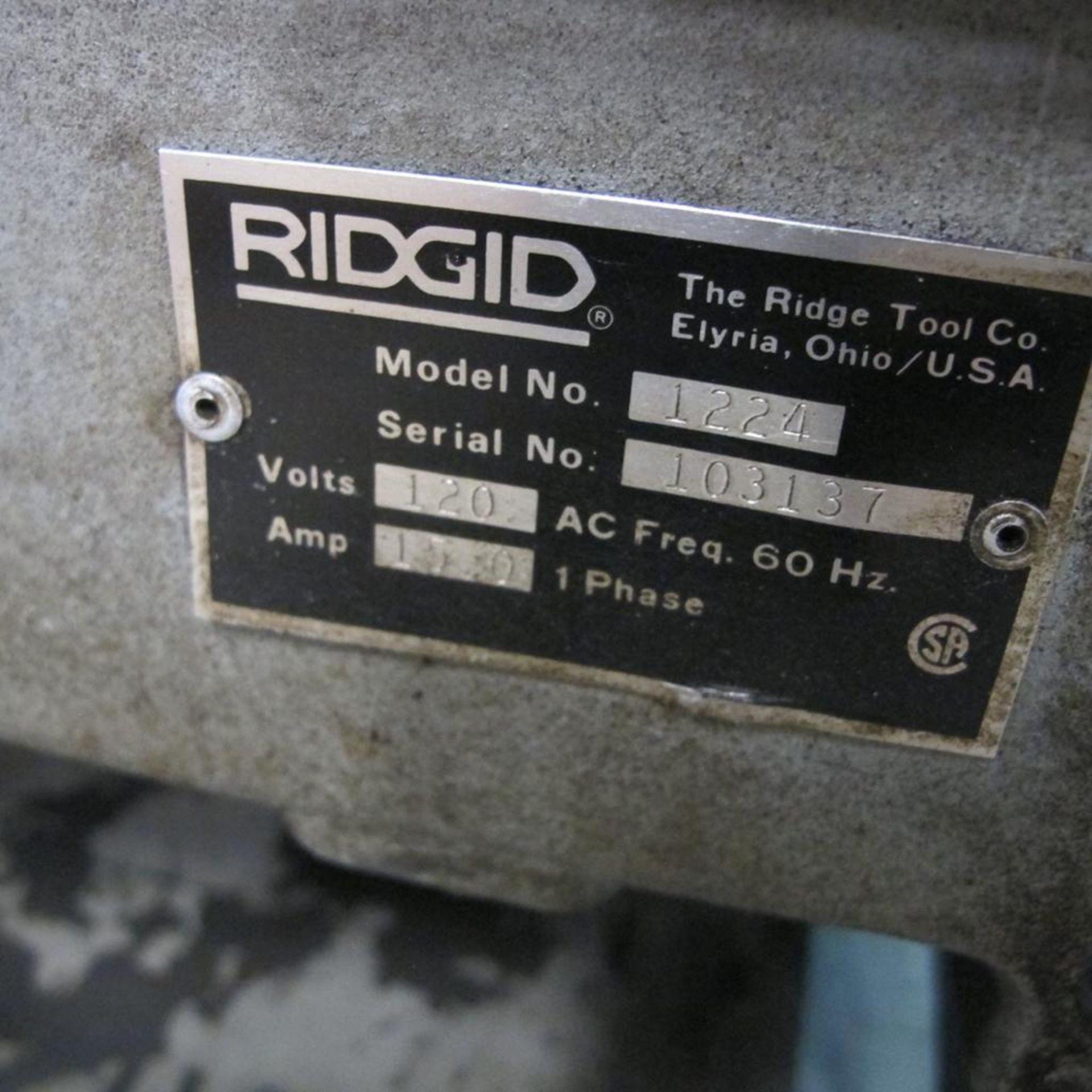 RIDGID 1224 ELECTRIC PIPE THREADER W/ACCESSORIES (NOTE: IN REPAIR) (WEST BLDG) - Image 5 of 5