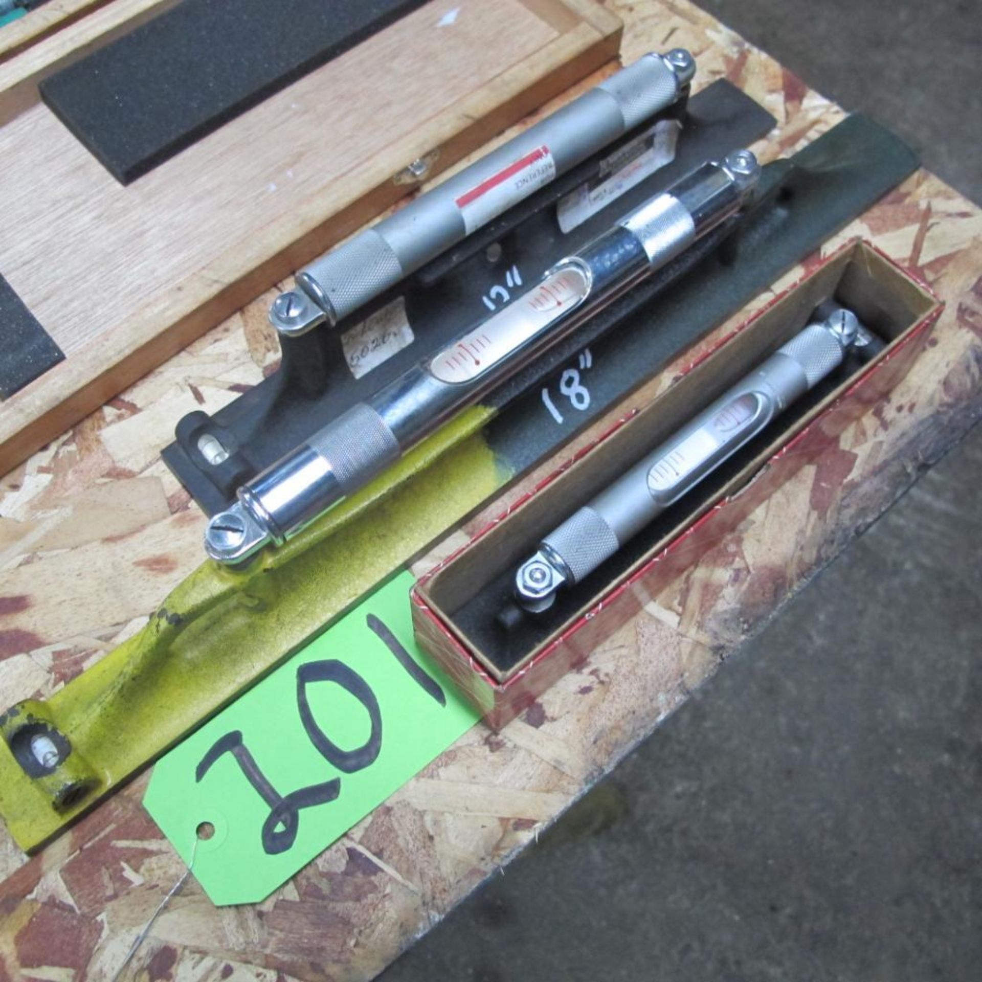 LOT OF 3 PRECISION LEVELS (18", 12", 8") STARRETT, TUFKIN (MACHINE SHOP)