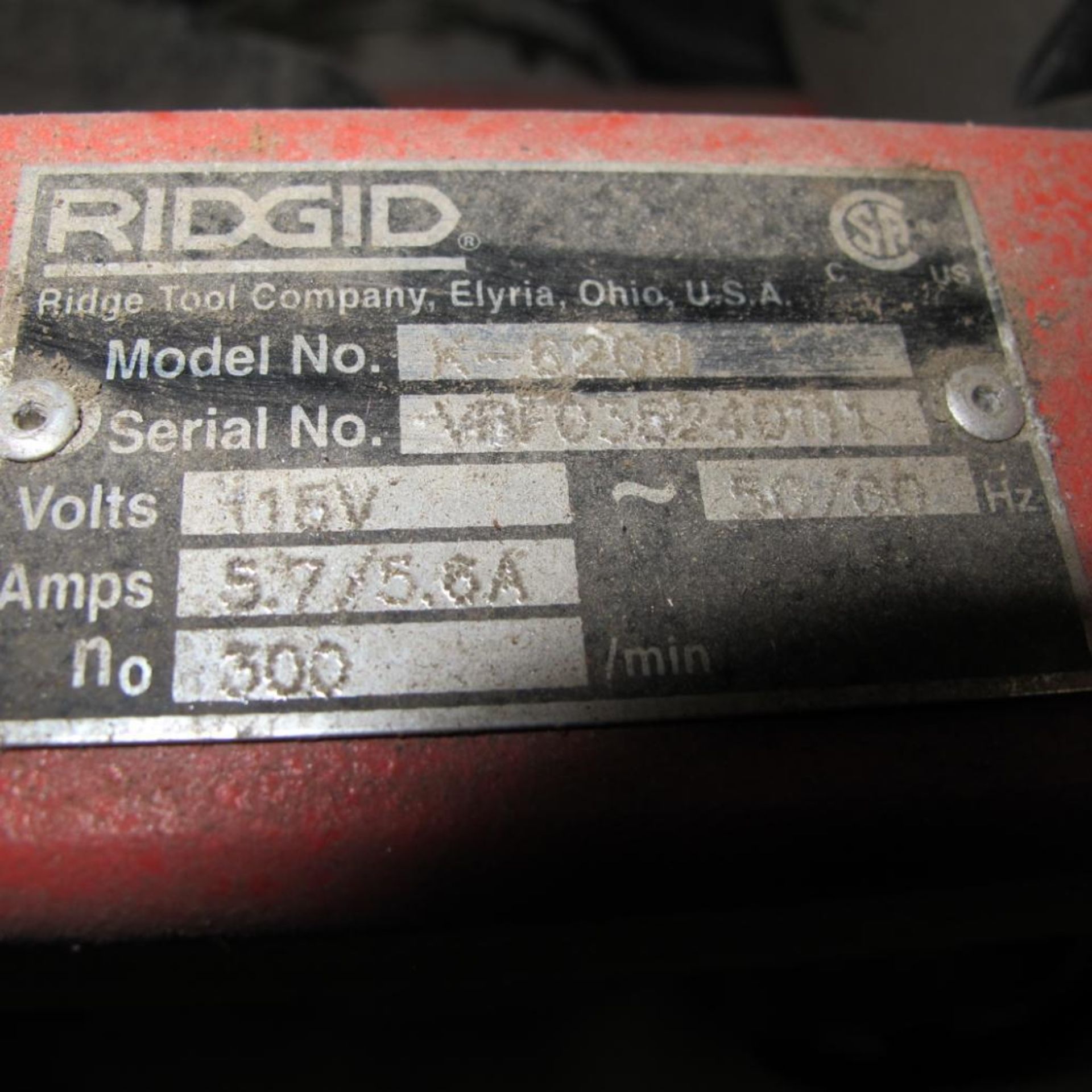 RIDGID K-8206 ELECTRIC SNAKE/PLUMBING CLEANER (MACHINE SHOP) - Image 2 of 2