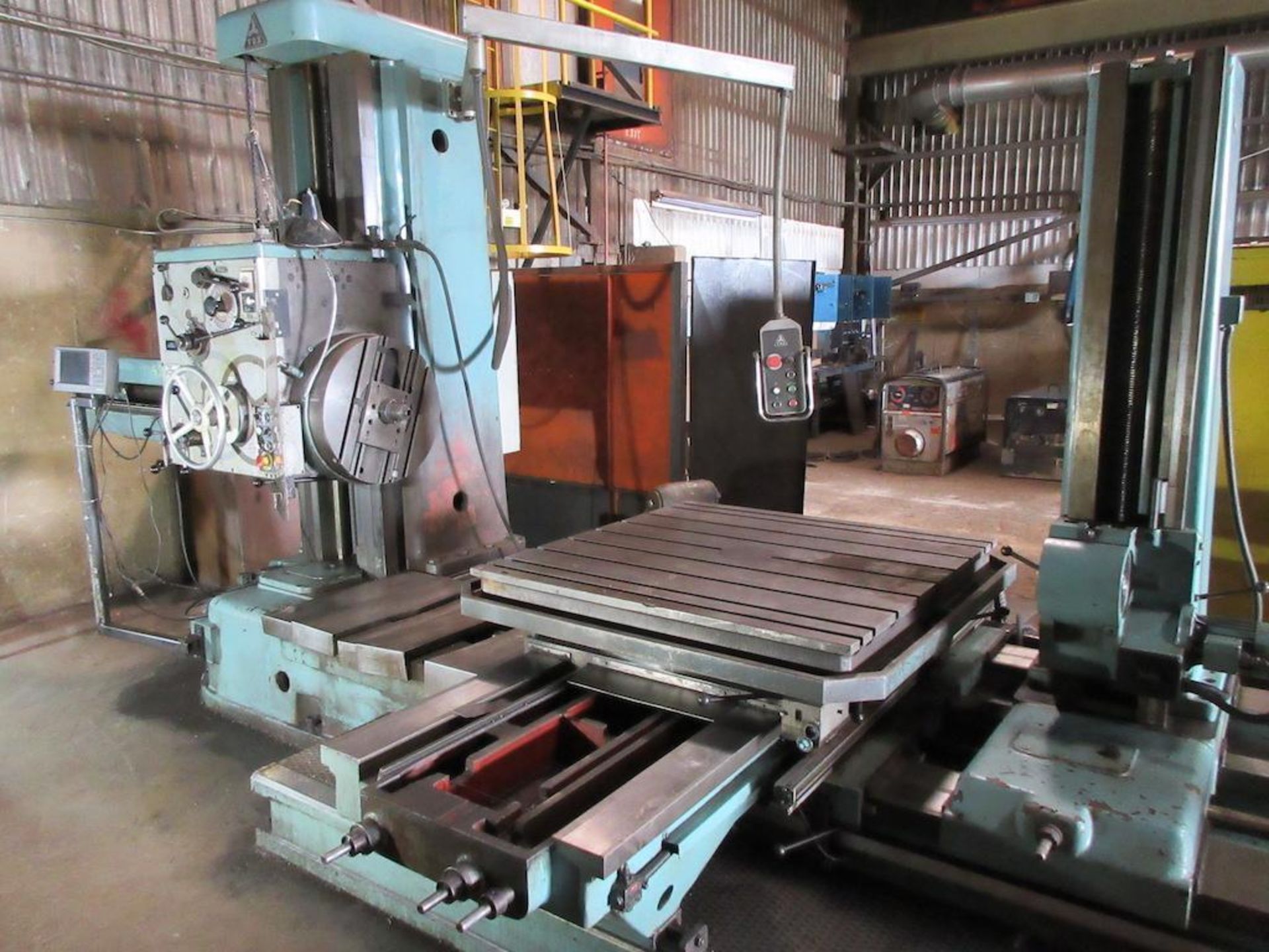 TOS HORIZONTAL BORING MILL MODEL W100A, 4" HEAD, 49" TABLE, TAILSTOCK, HEIDENHAIN 4 AXIS DRO, S/N 30