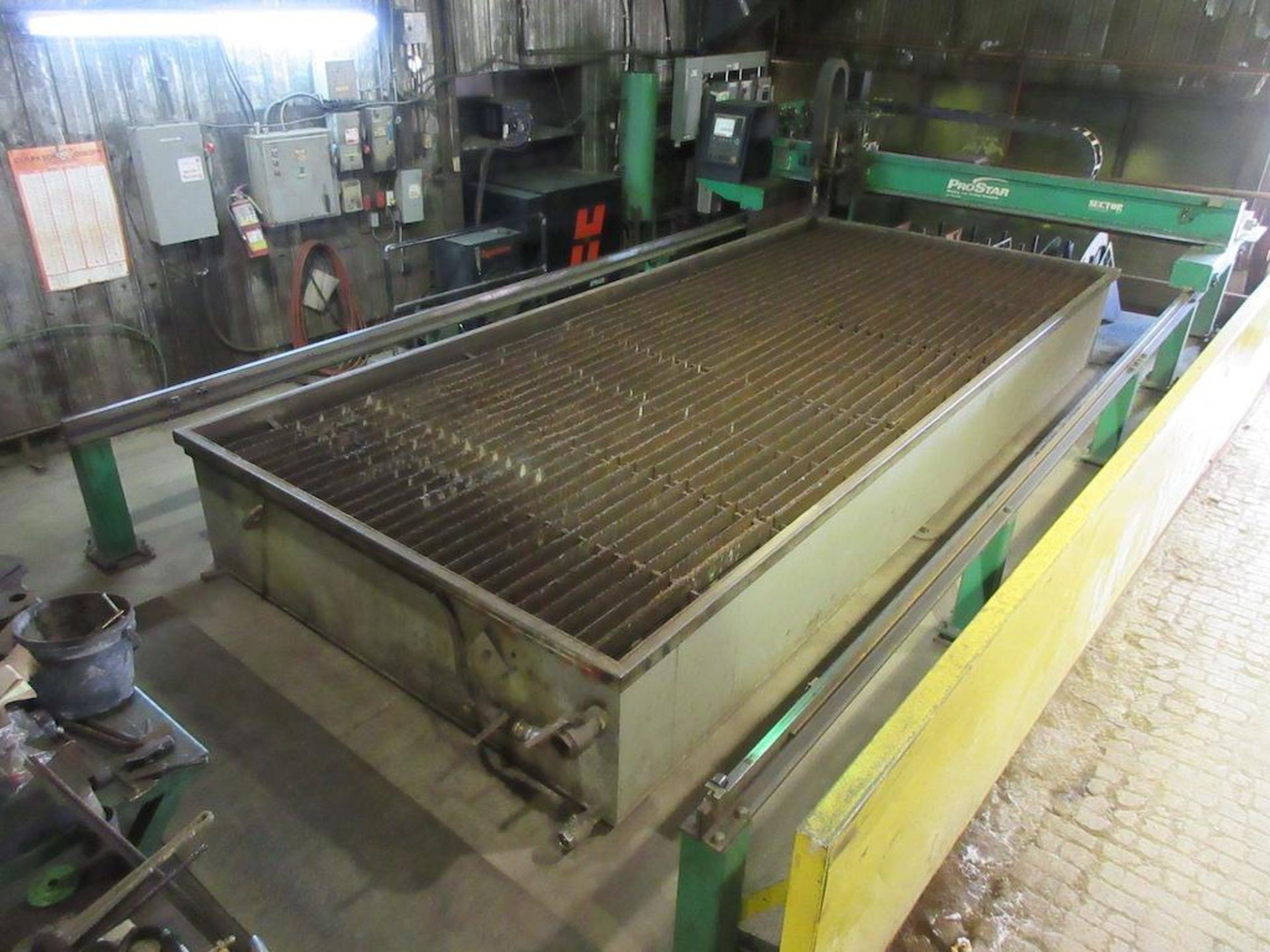 SECTOR CNC 9’4” x 21’6” PLASMA CUTTING TABLE, MODEL PROSTAR PRS-200, BURNY MODEL PHANTOM CNC CONTROL