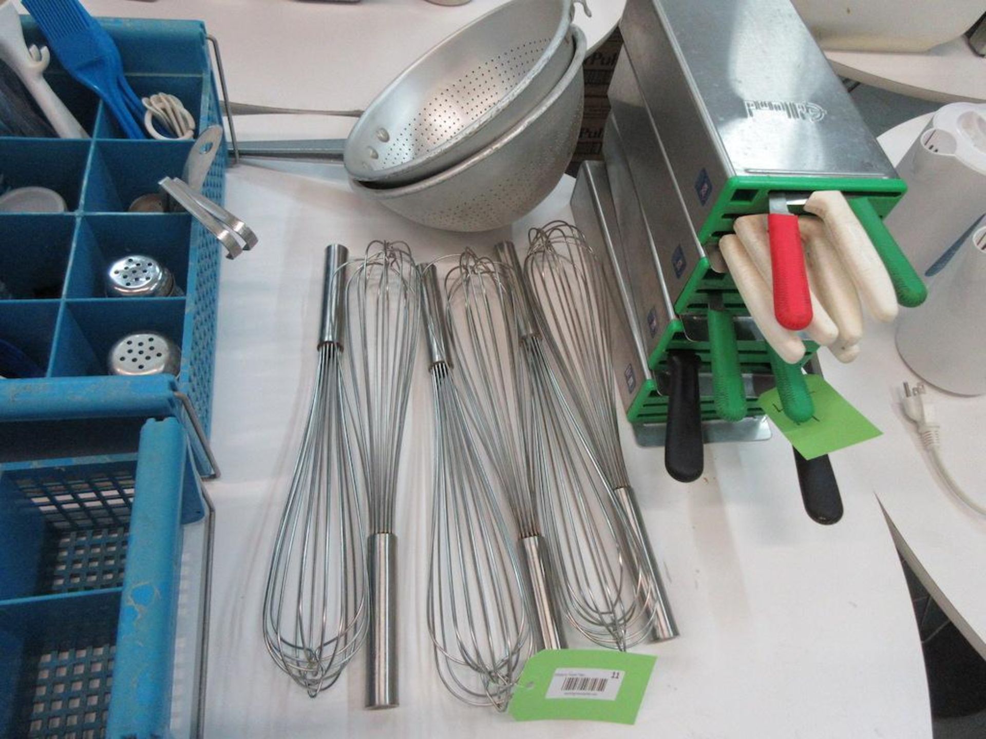 Lot kitchen utensils, whisks, Edlund knife holders etc. - Image 3 of 5