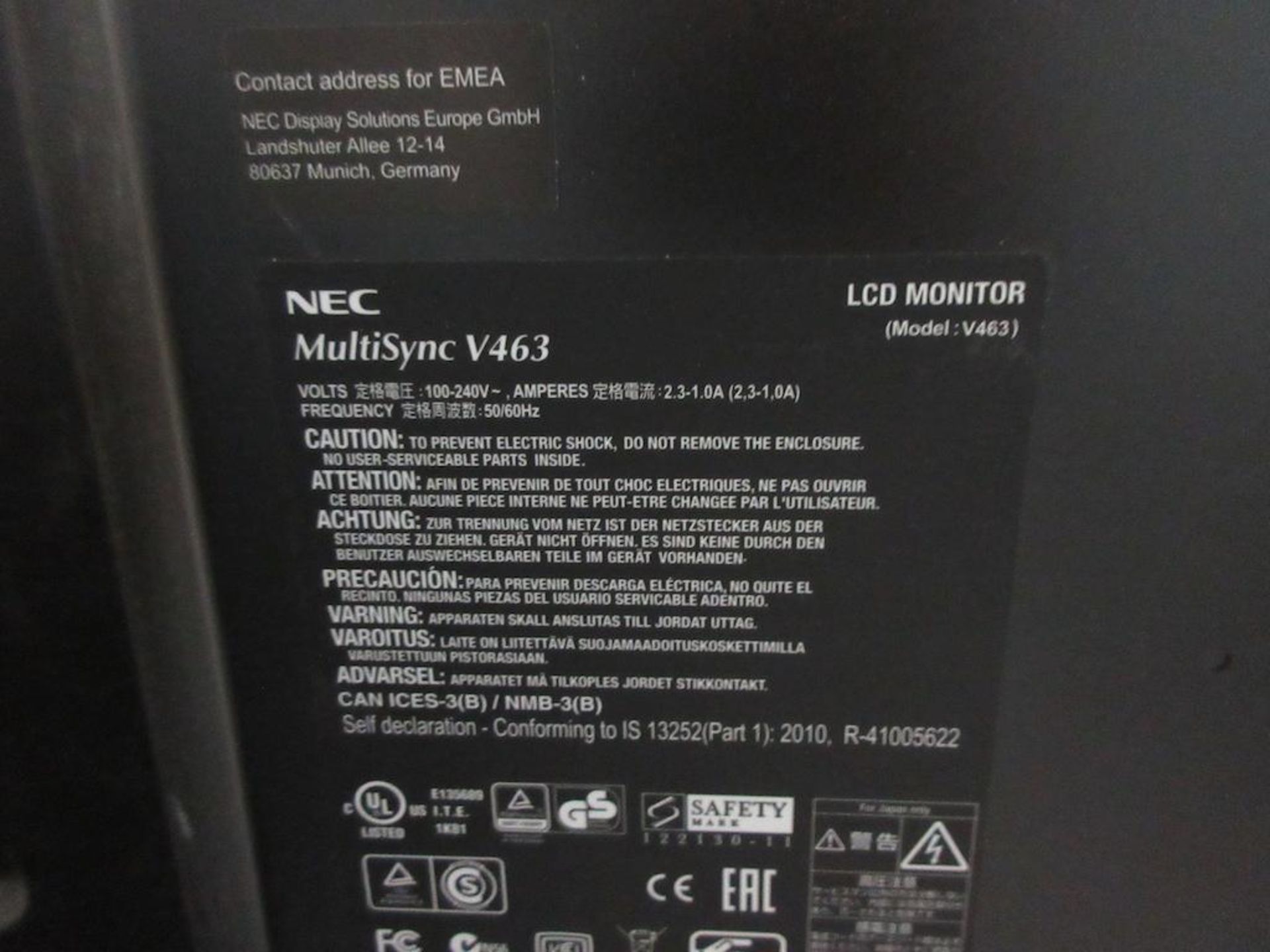 NEC multisync V463 46" LCD Monitor - Image 3 of 3