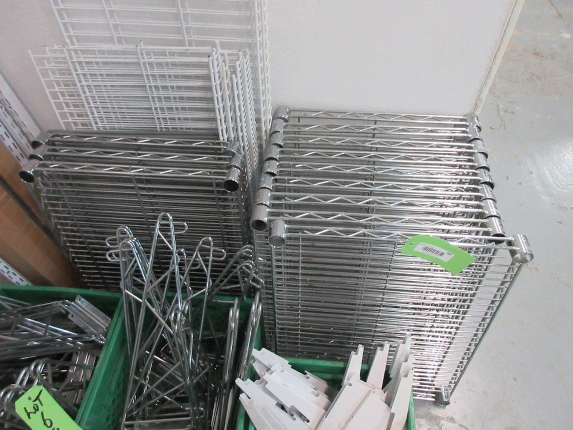 lot asst wire wall mount shelves 18"x24", brackets, etc. - Image 2 of 4