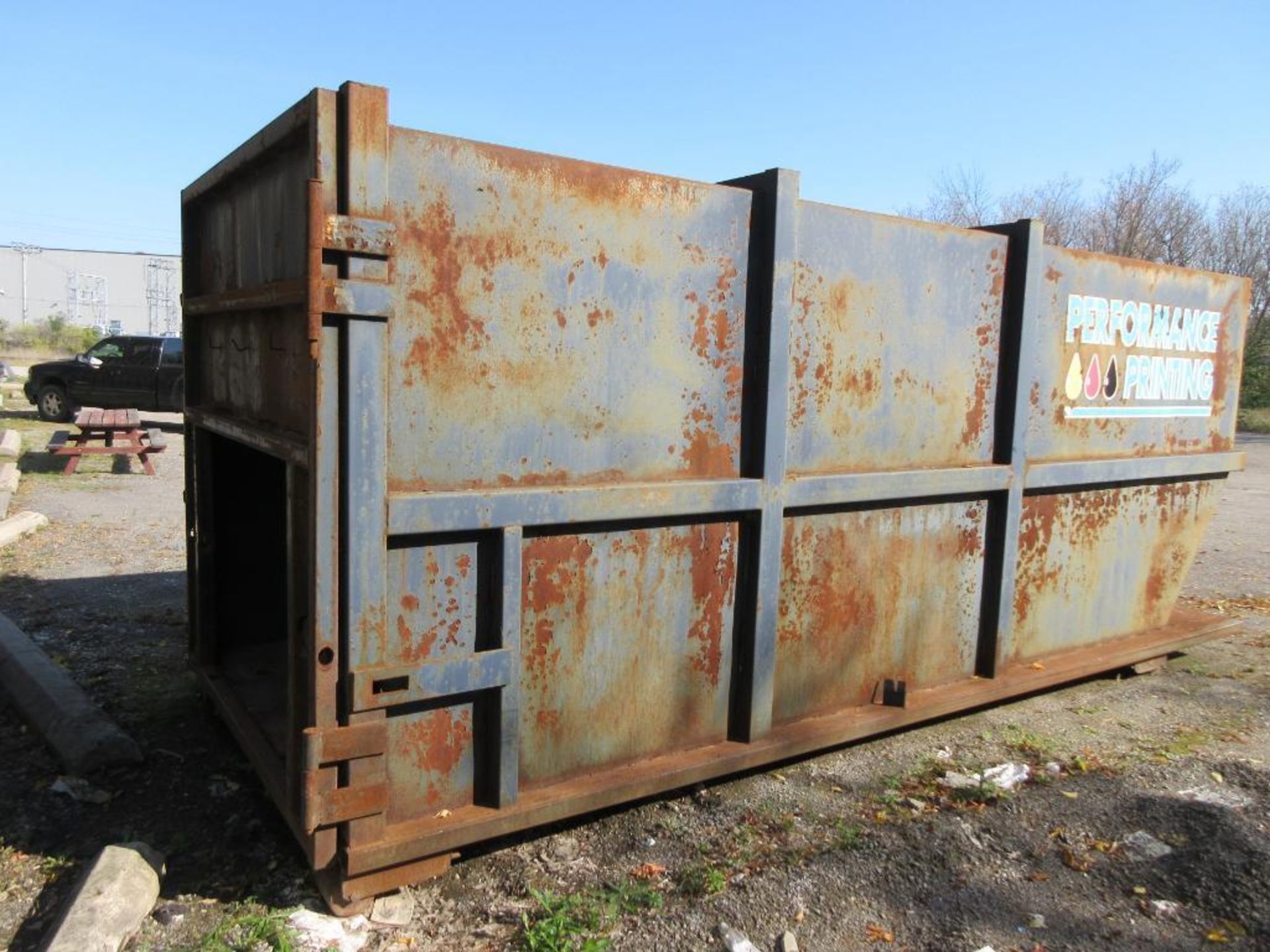 ABC Compactor Model LR200, hydraulic, footprint: 10'x6', sn 4-02-01, includes 2 receiving bins 8'x20 - Image 7 of 17