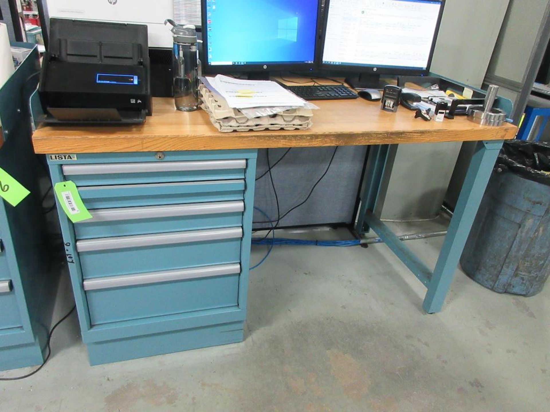 (2) Lista maple top 60" x 30" work tables w 5 drawers - Image 3 of 4