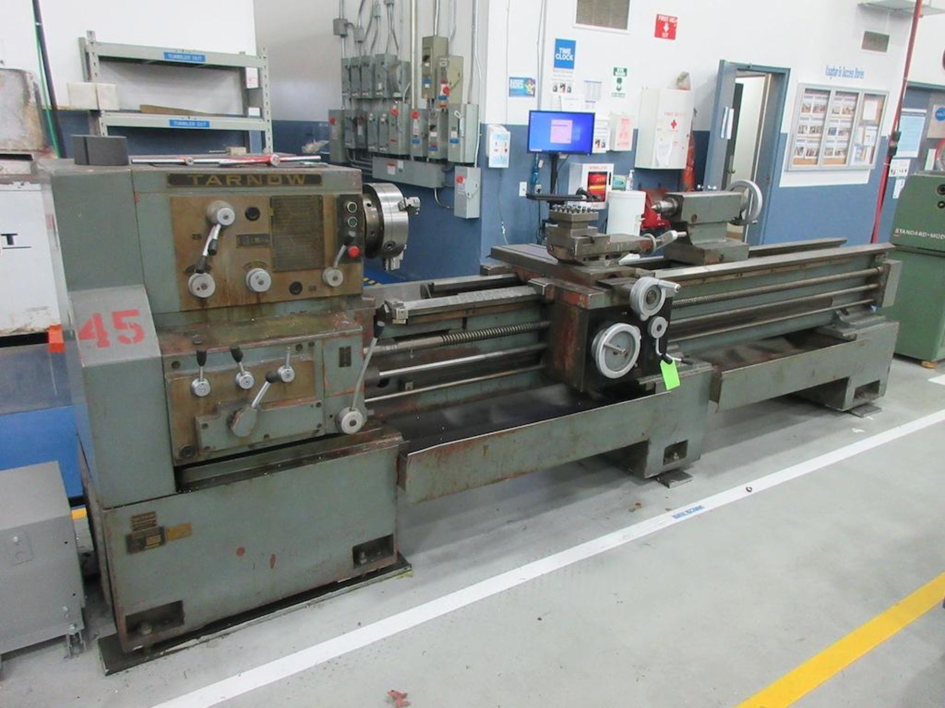 TARNOW lathe model TUJ50, 22" x 100", 10" 3 jaw chuck, approx. 2" bore, tailstock, toolpost, rpm ran - Image 3 of 10