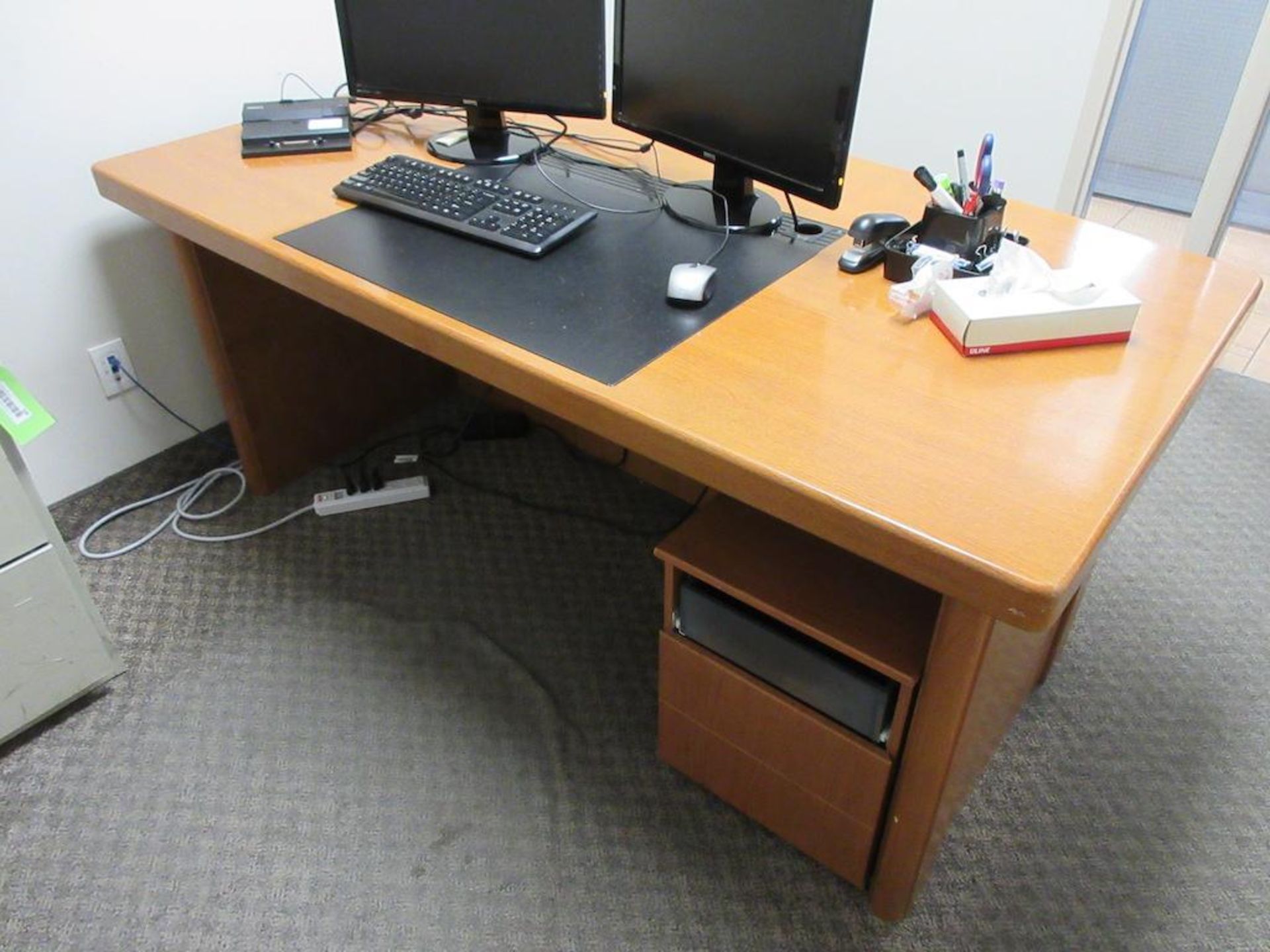 Office contents, furniture only: desk, arm chair, 2 dr lateral file cabinet (no computers, printers,