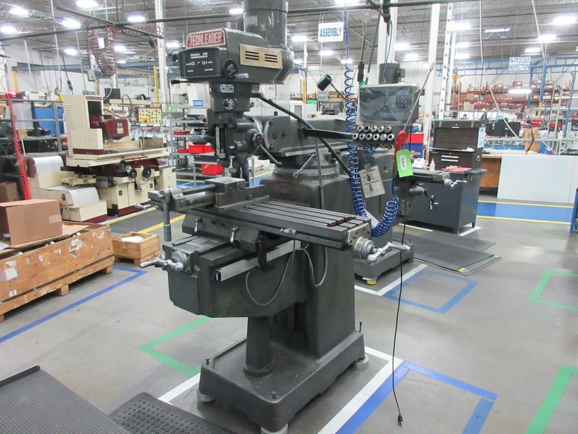 TECHLEADER mill model 3VHR, 60-4200 rpm, 10" x 50" table, Mitutoyo 2 axis DRO, 1996, sn 8771 [M0154]