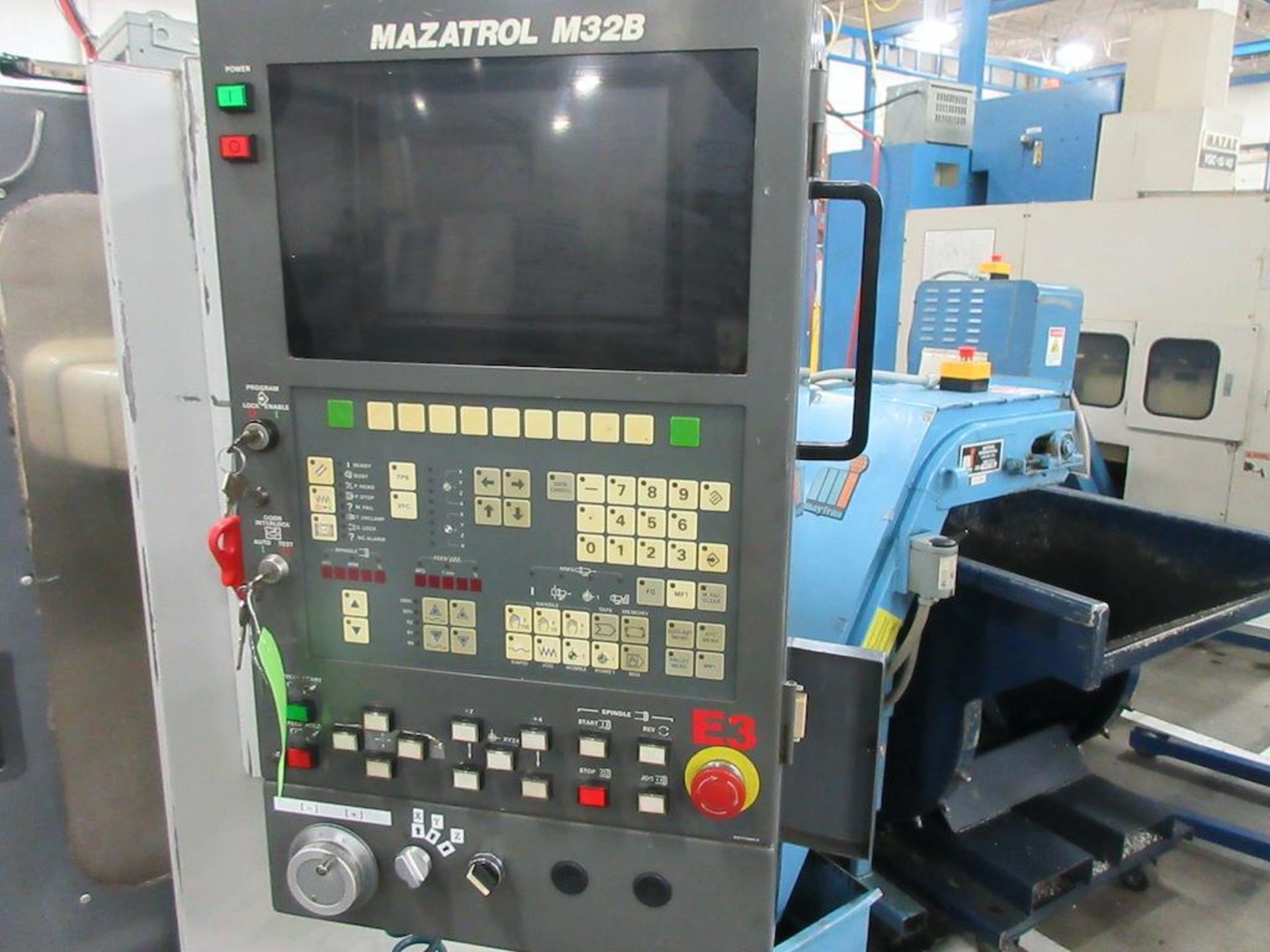 MAZAK CNC mill, model VTC-20B, Mazatrol M32B control, 20" x 58" table, travels: X 44.09, Y 20.08, Z - Image 3 of 12