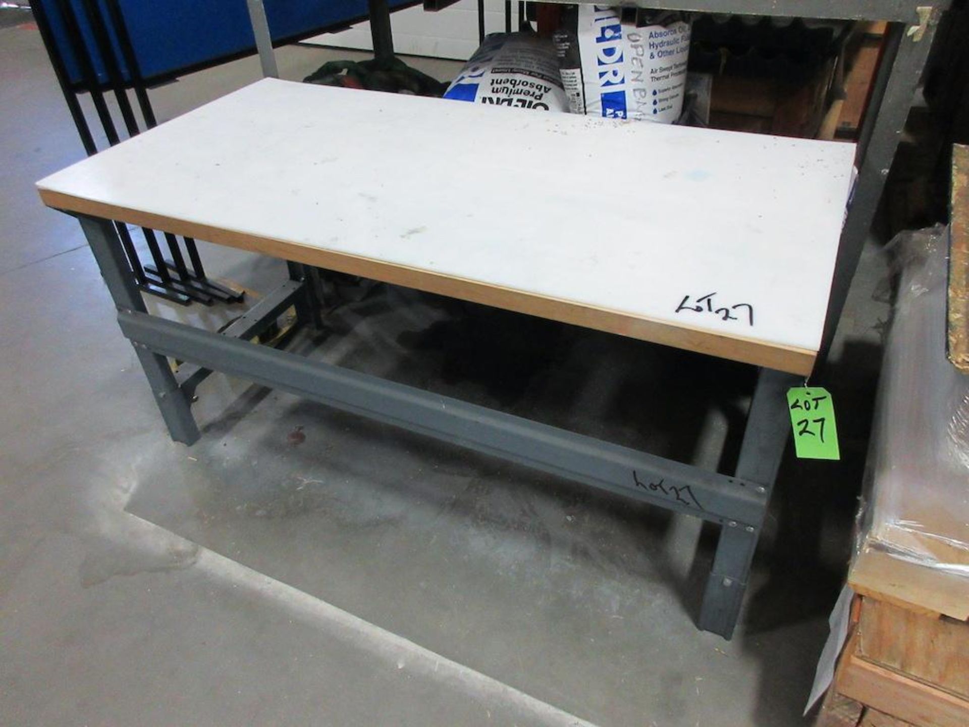 2 Assorted maple top 30" x 60" steel work tables - Image 2 of 3