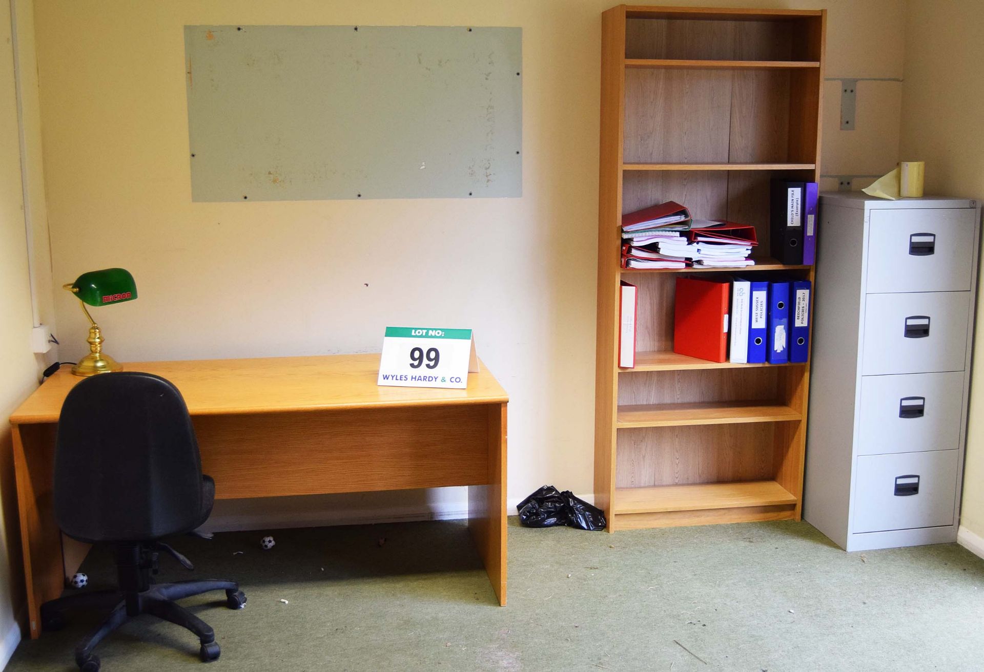 A Quantity of Office Furniture including A Light Oak Veneer Double Pedestal Desk, Light Oak Veneer - Image 2 of 2