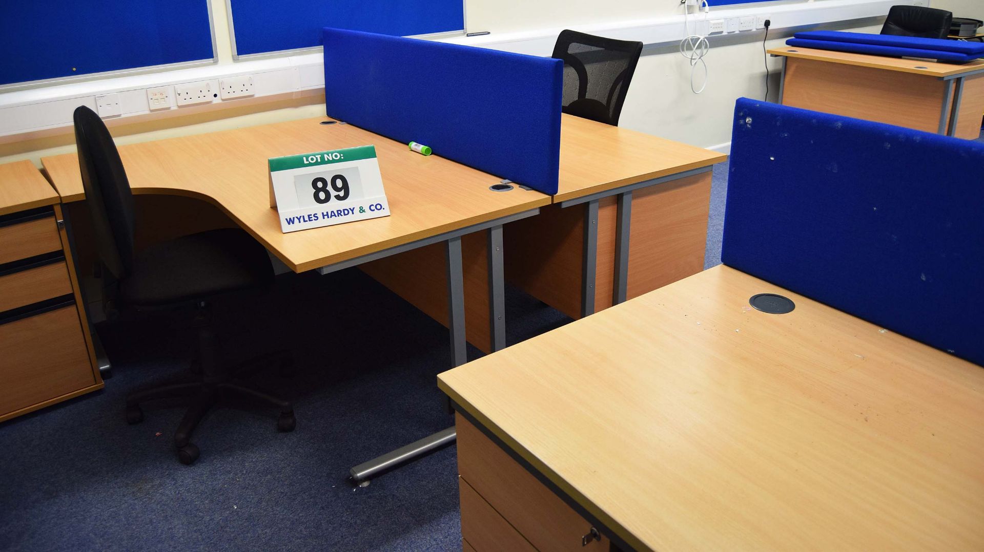 The Contents of the Office including Three Light Oak Veneer Double Pedestal Desks, Two Light Oak - Image 3 of 3