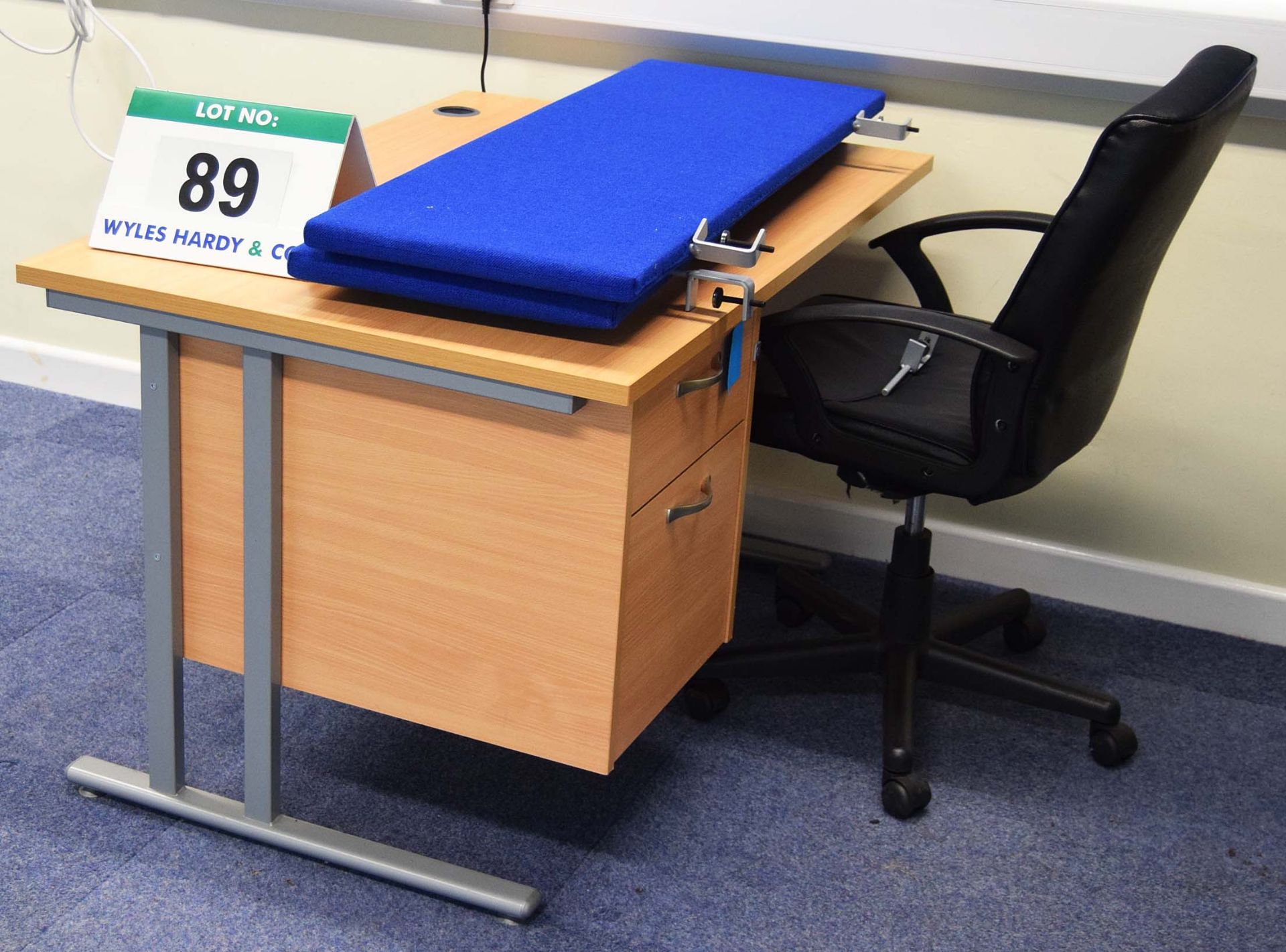 The Contents of the Office including Three Light Oak Veneer Double Pedestal Desks, Two Light Oak - Image 2 of 3