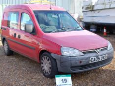 A VAUXHALL COMBO CREW 1900 1.4 CDTi Panel Van Registration Number: EA06 UVB. 5-Speed Manual Gearbox,