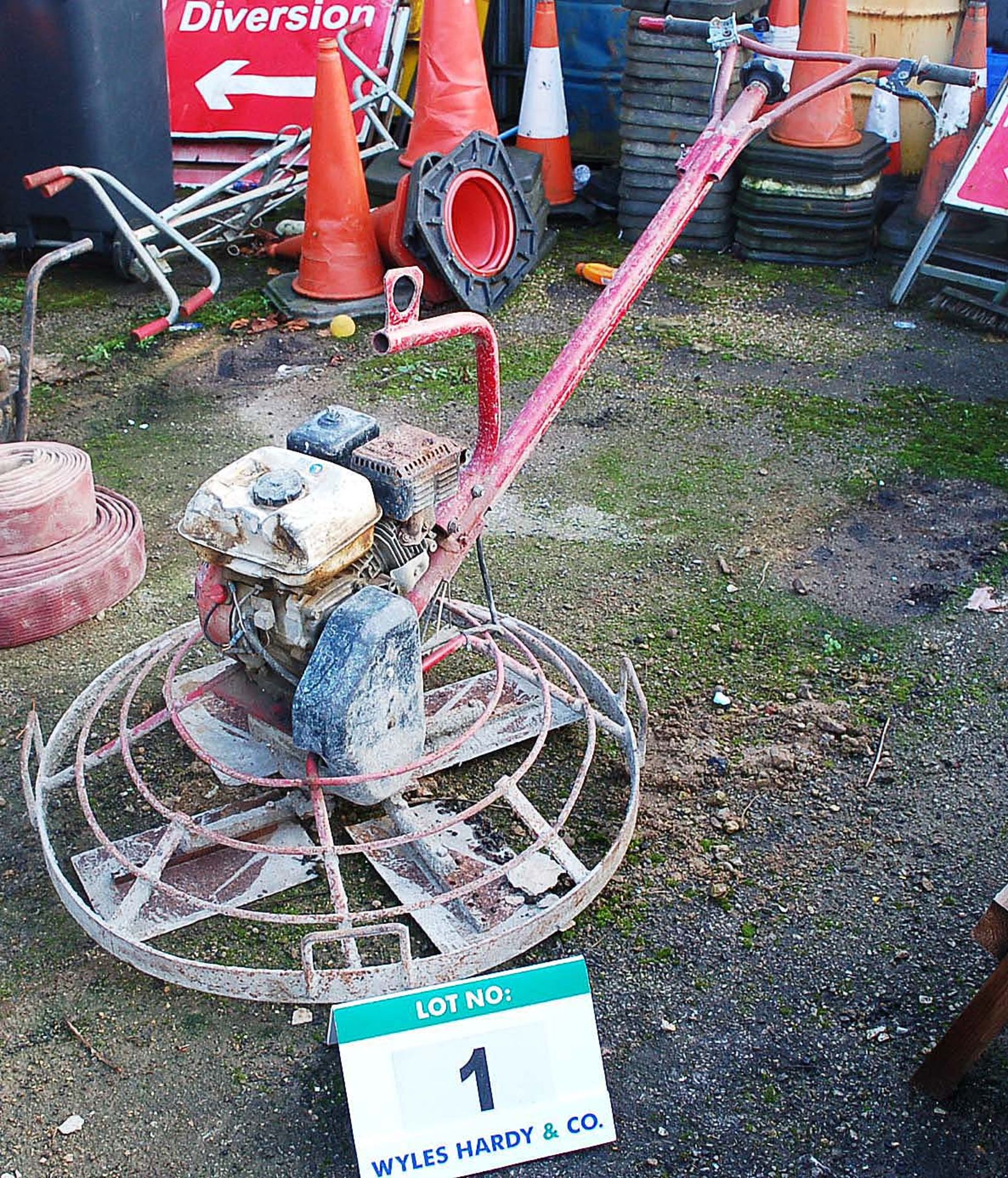 An Unbadged Petrol Powered Pedestrian Power Float - as found / untested