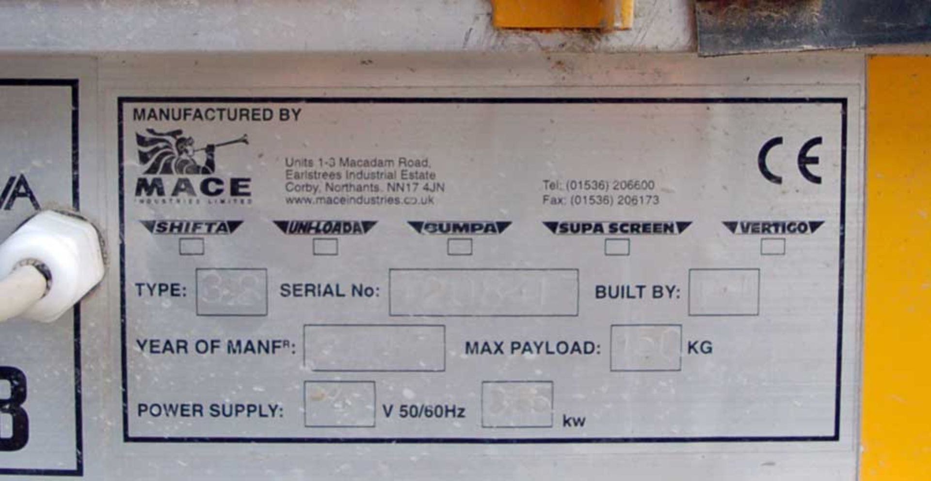 A MACE SHIFTA 3.2 Approximately 3.2 Meter x 450MM Electric Rubber Troughed Conveyor (110V). - Image 2 of 2