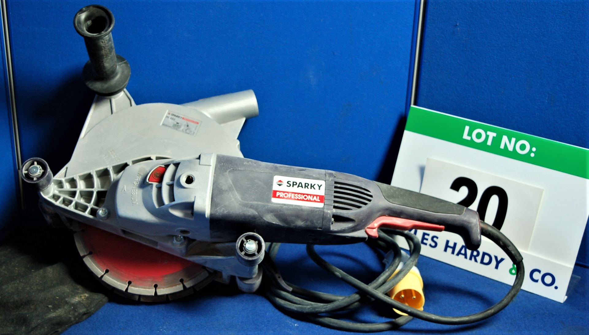 A SPARKY FK652 240V AC Hand Held Wall Chasing Disc Cutter with Dust Collection Bag