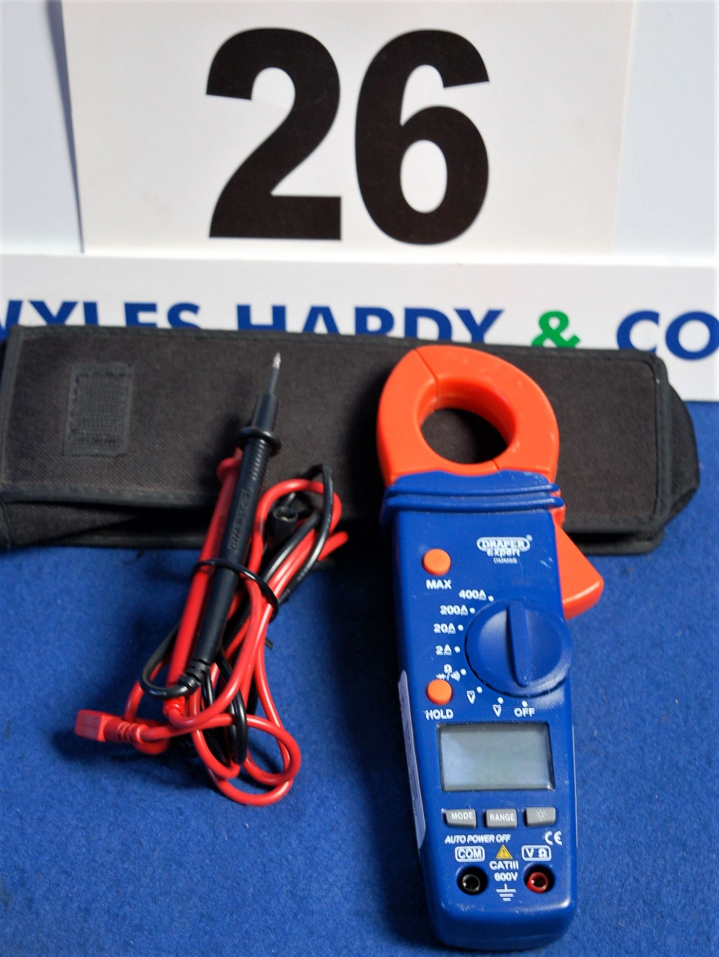 A DRAPER DMM8B Digital Clamp Meter in Soft Carry Case