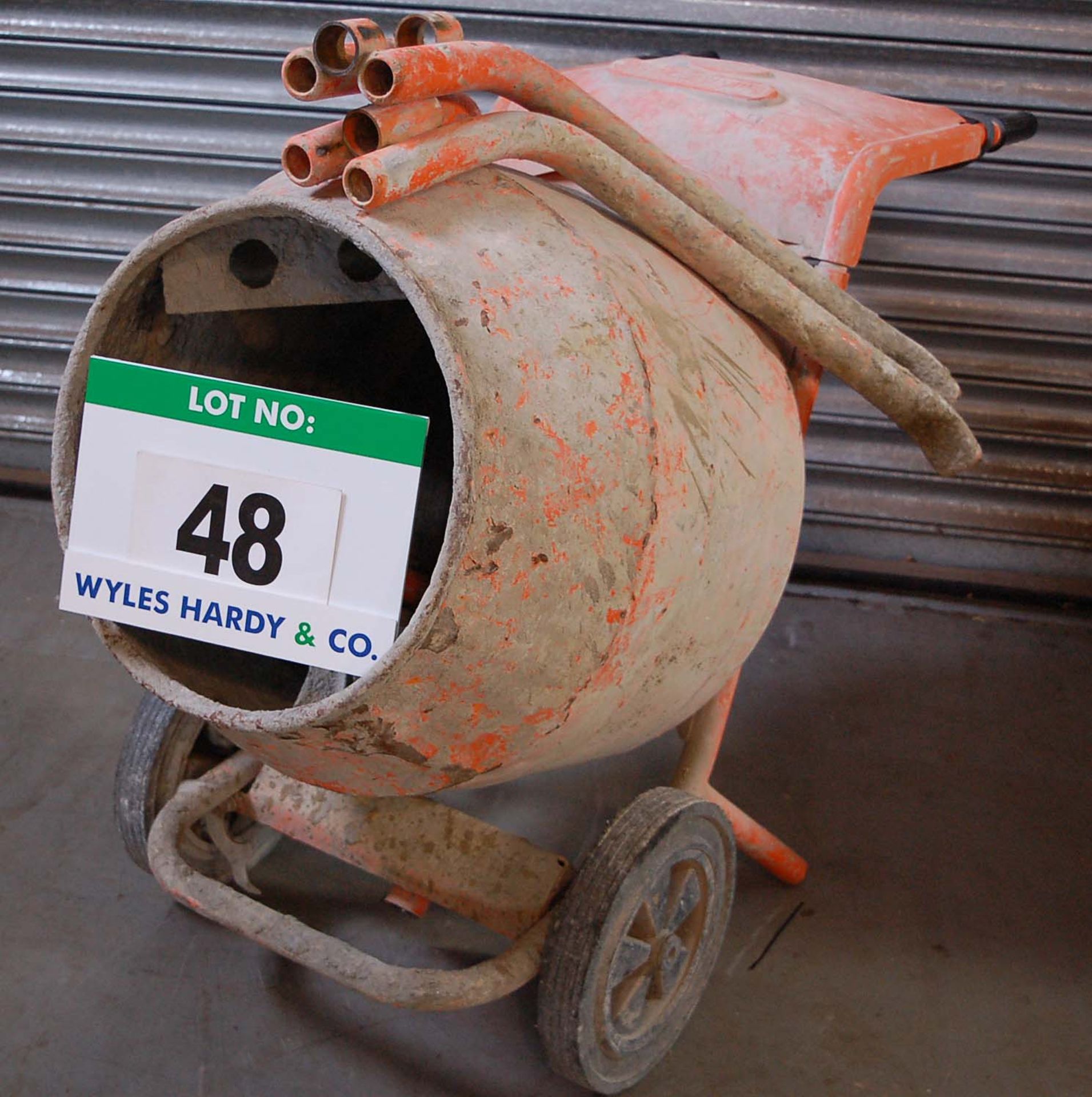 A BELLE Minimix 150 Model M16B Single Barrow 240V AC Electric Portable Concrete Mixer complete - Image 2 of 3