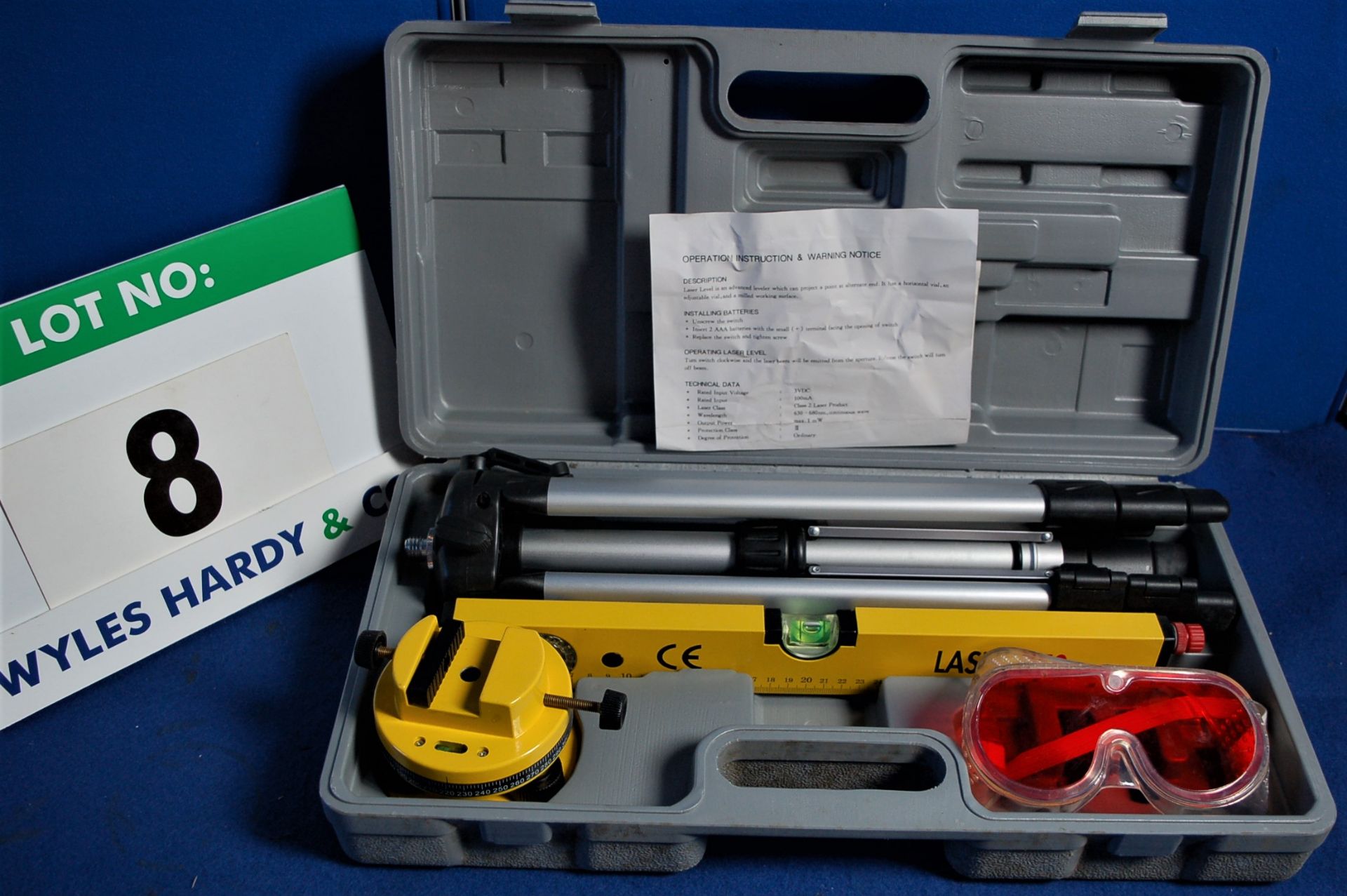 A Laser Tool Kit comprising Light Alloy Tripod Stand, Laser Hand Calmp Head, LASER 670 Laser