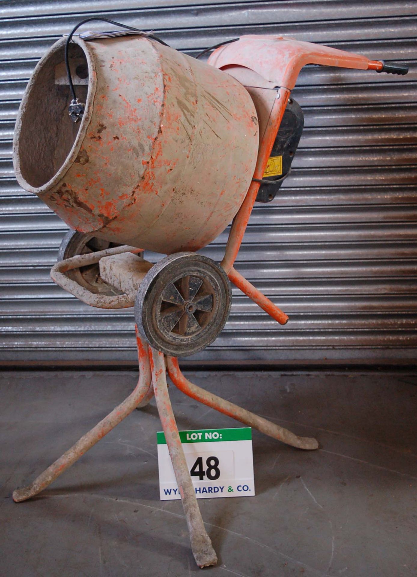 A BELLE Minimix 150 Model M16B Single Barrow 240V AC Electric Portable Concrete Mixer complete