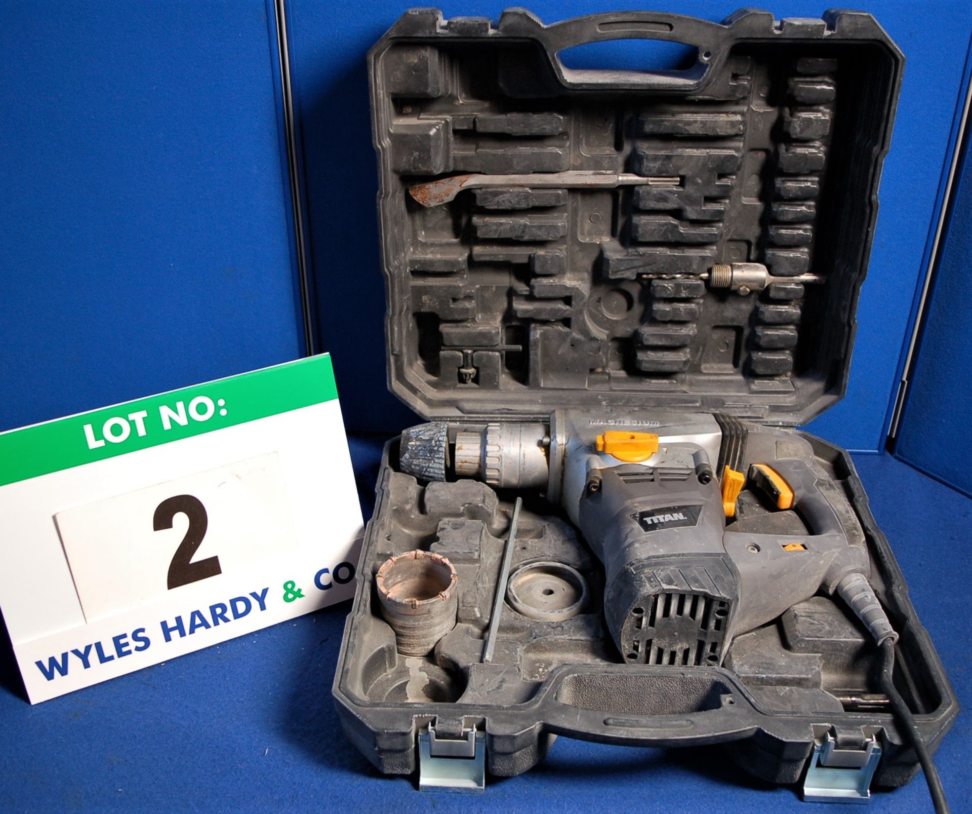 A TITAN TTB2795BS 240VAC SBS Hammer Drill in A Rigid Carry Case