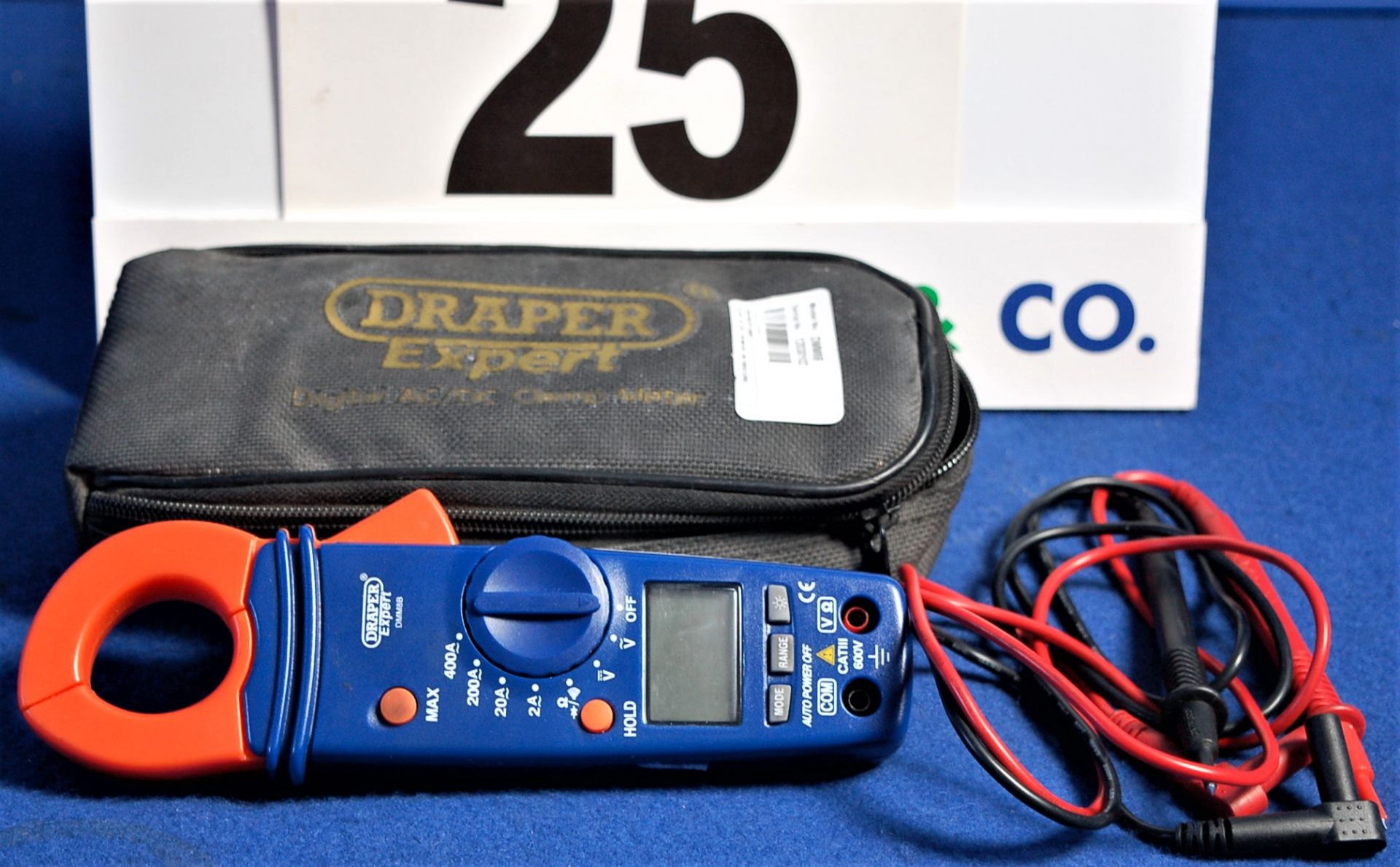 A DRAPER DMM8B Digital Clamp Meter in Soft Carry Case