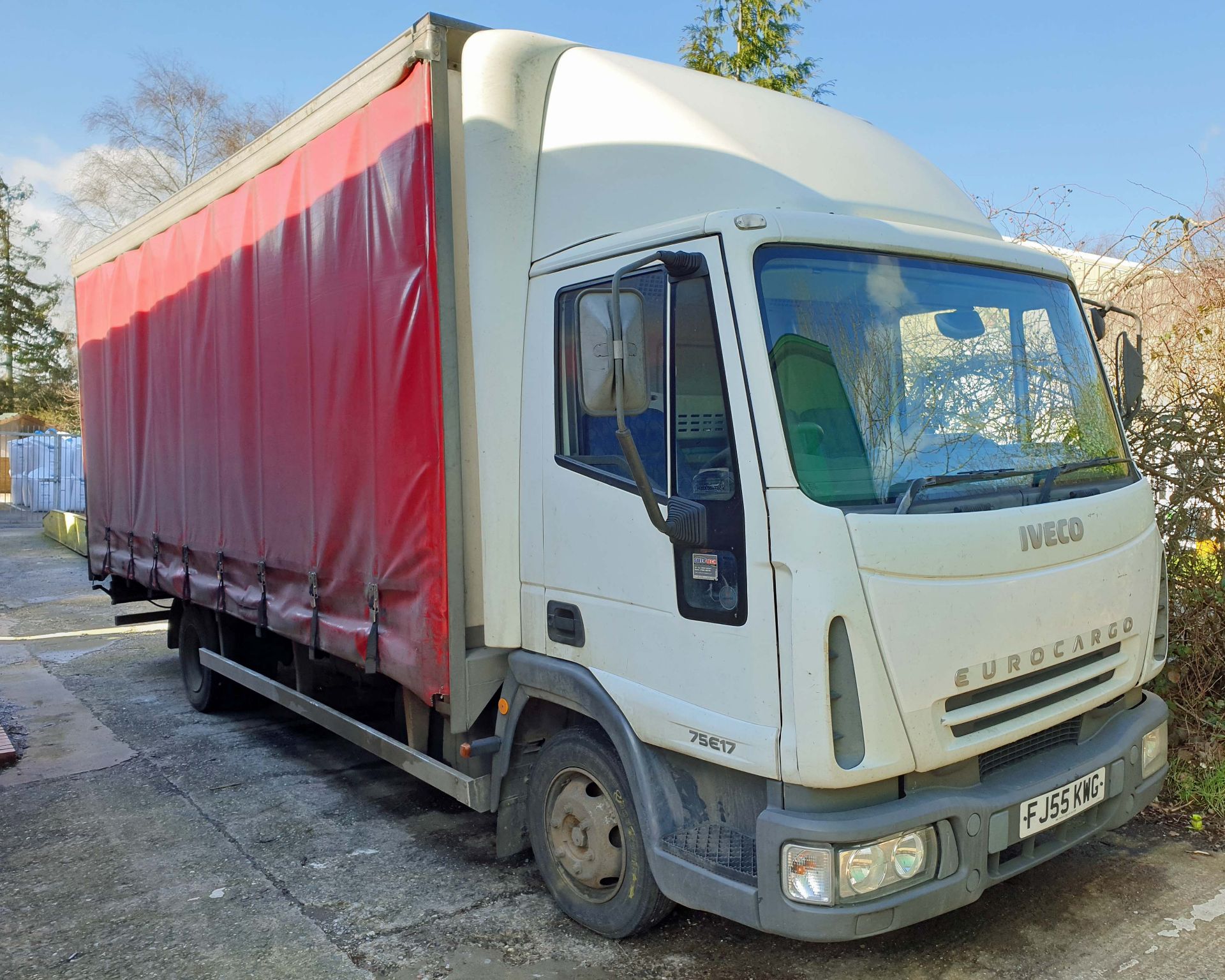 An IVECO Eurocargo ML 75 E17 3920cc 4x2 7.5-Tonne Curtainside Truck, Registration No. FJ55 KWG,