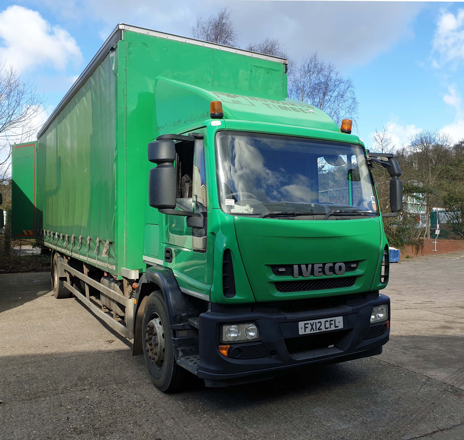 An IVECO Eurocargo ML180E25 5880cc Euro5 18-Tonne 4x2 Curtainside Truck, Registration No. FX12