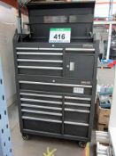 A KIRKLAND Signature Series 1050mm x 470mm x 1620mm Tool Chest with Sixteen Drawers and Cupboard