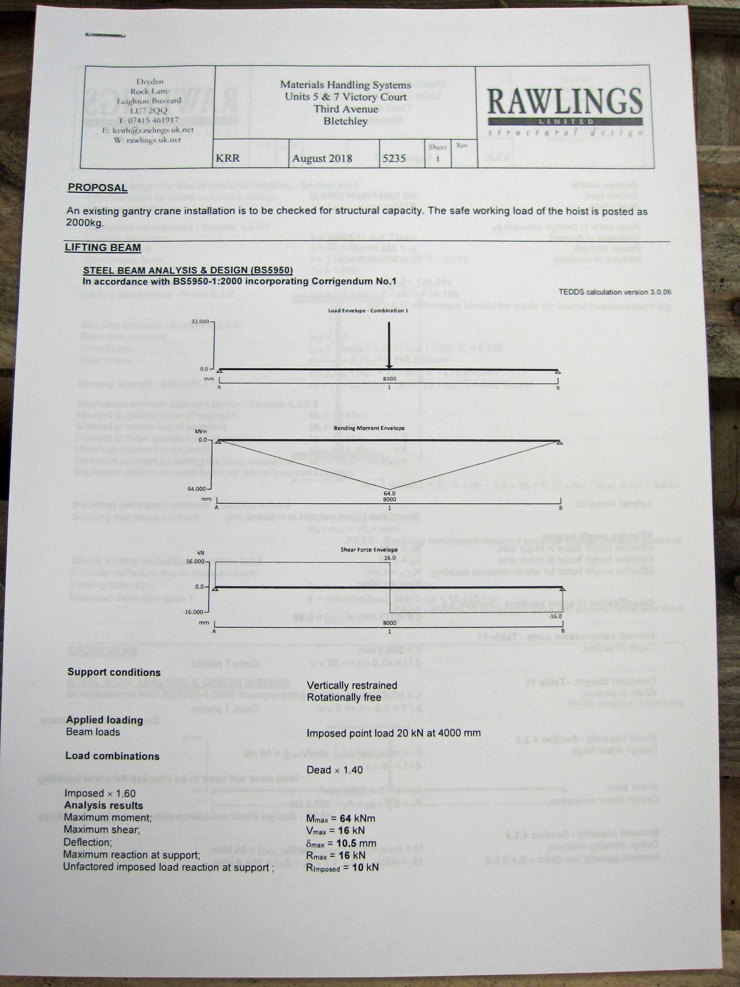 An Overhead Travelling Hoist and Gantry comprising STAHL Type ST2010-8/2 2/1 2000Kg capacity hoist - Image 5 of 7