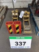 A Pair of DPR, 5-Ton SWL, Low Access Forklift Truck Jacks and A Pair of Mast Stops