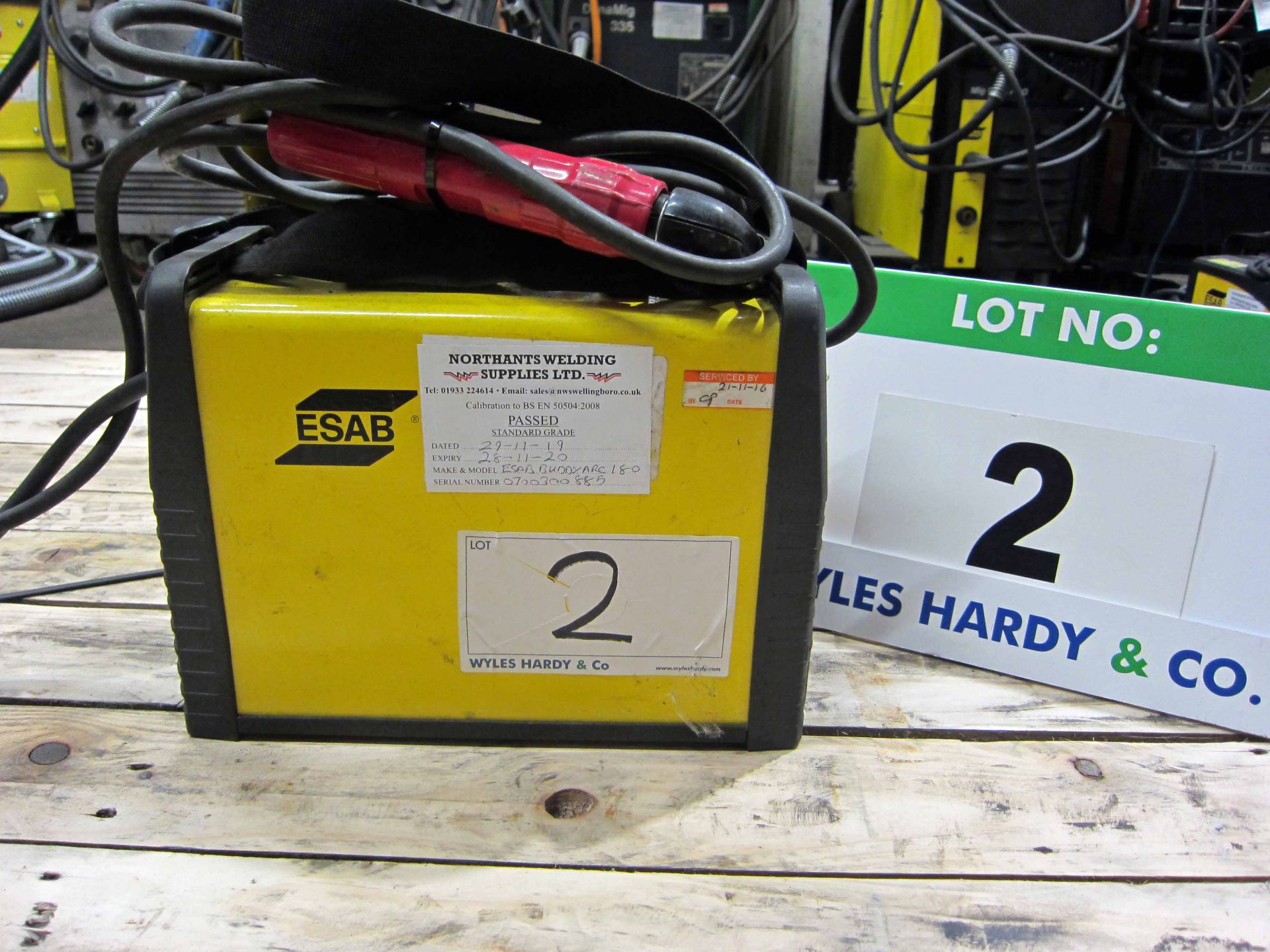 An ESAB Buddy Arc 180 240V Portable Arc Welder complete with Torch (Calibrated to November 2020) - Image 2 of 5