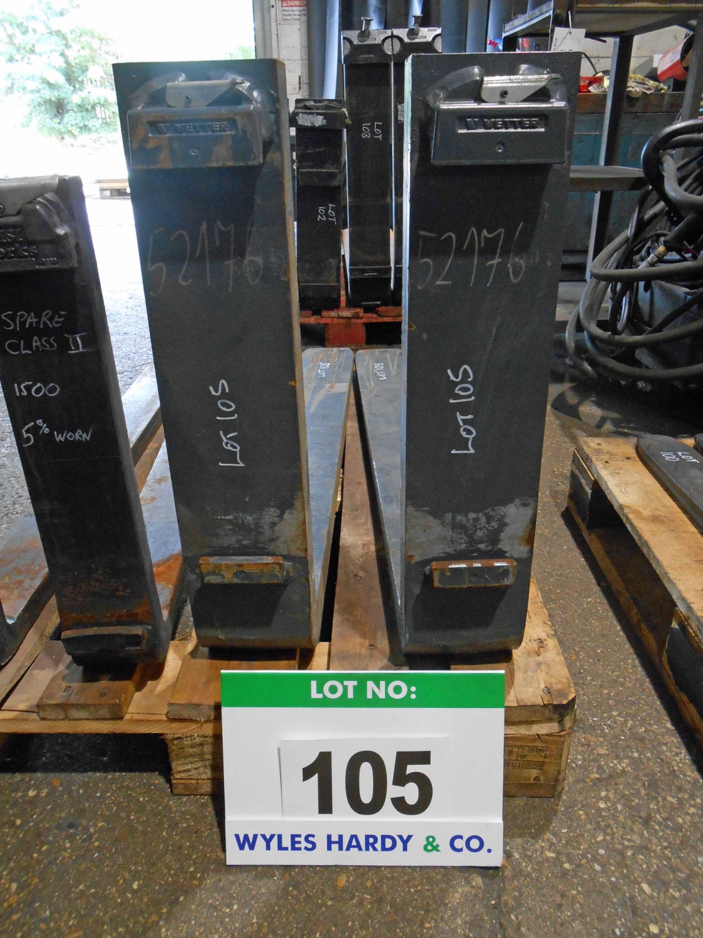 A Pair of VETTER Class 2 Forks, Size 140mm x 50mm, Fork Length 1150, JUNGHEINRICH Application ( - Image 2 of 4