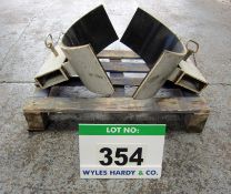 A Pair of Slip On Barrel Clamps for Drilled Forks, Pockets accept 120mm x 50mm Forks (Note: Requires