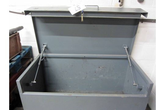 A 1200mm x 640mm x 660mm Steel Tool Vault, fitted 5-Lever Mortice Locks with Keys, Skid mounted - Image 2 of 3