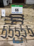 Six Various 4 Inch G Clamps, A RECORD 6 Inch G Clamp (As Found), A RECORD 8 Inch G Clamp and A