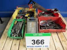 A Large Quantity of Assorted Hand Tools, Spanners, Wrenches, Saws, Pliers, Grips, etc. (As Lotted)