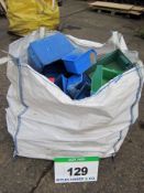 A Dumpy Bulk Bag of Assorted Plastic Parts/Storage Bins