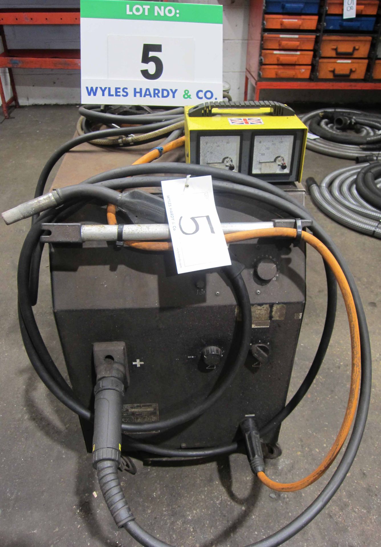 A MIGTRONIC Model Mig 300 Mig Welder complete with QUALITRONICS Voltage and Amp Meters and Gun,