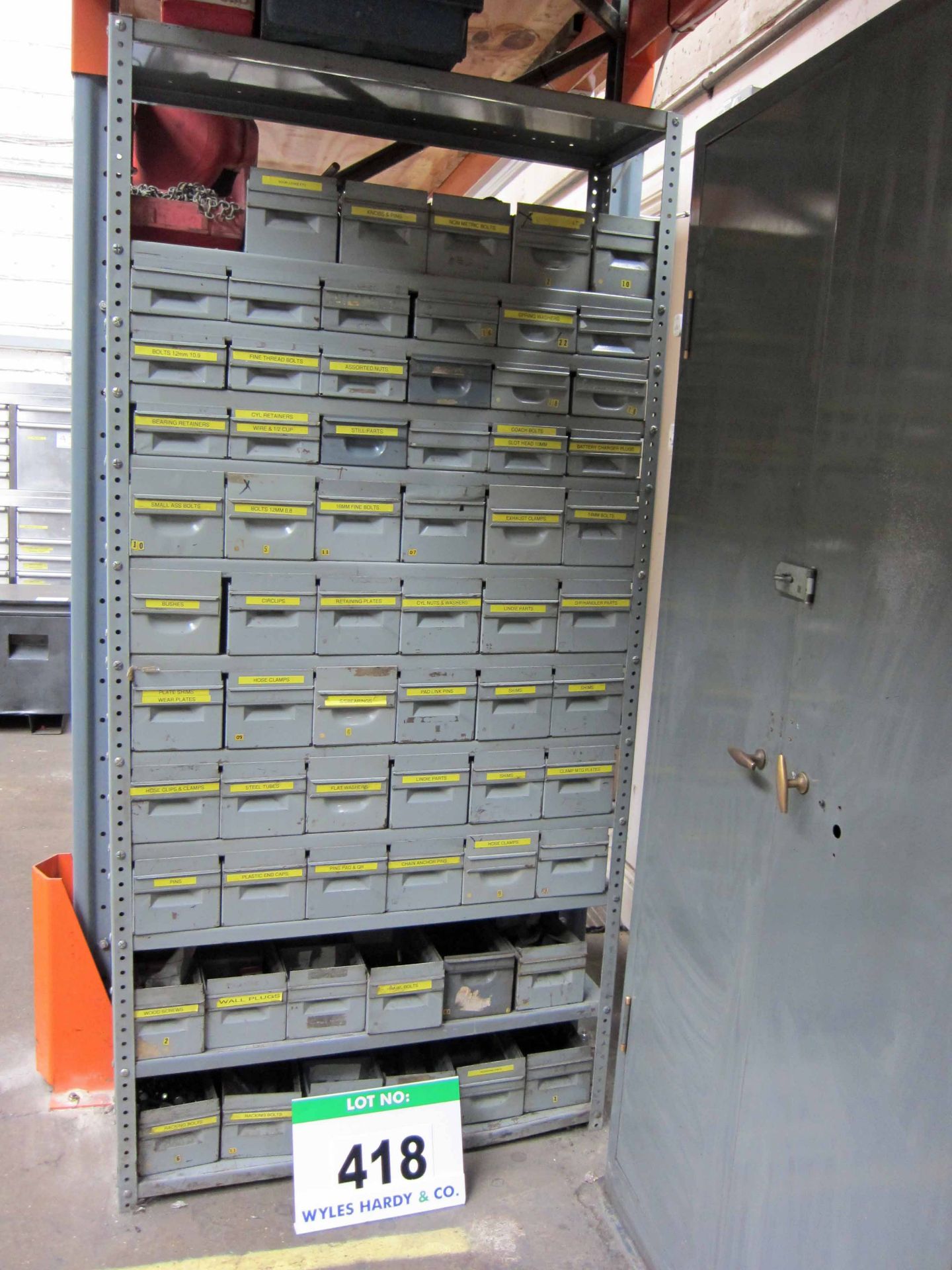 A DEXION 910mm x 310mm x 1880mm Rack fitted Sixty Five Drawers complete with Contents of - Image 2 of 3