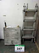 A Pair of COSCO Aluminium Folding Access Steps and An Aluminium Folding Work Platform