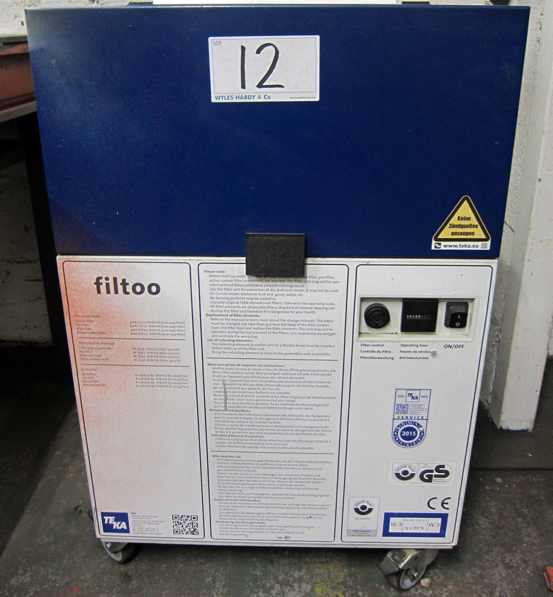 A TEKA Model FILTOO Mobile 240V Fume Extractor with Articulating Nozzle. 146 Recorded Hours (Note: - Image 2 of 4