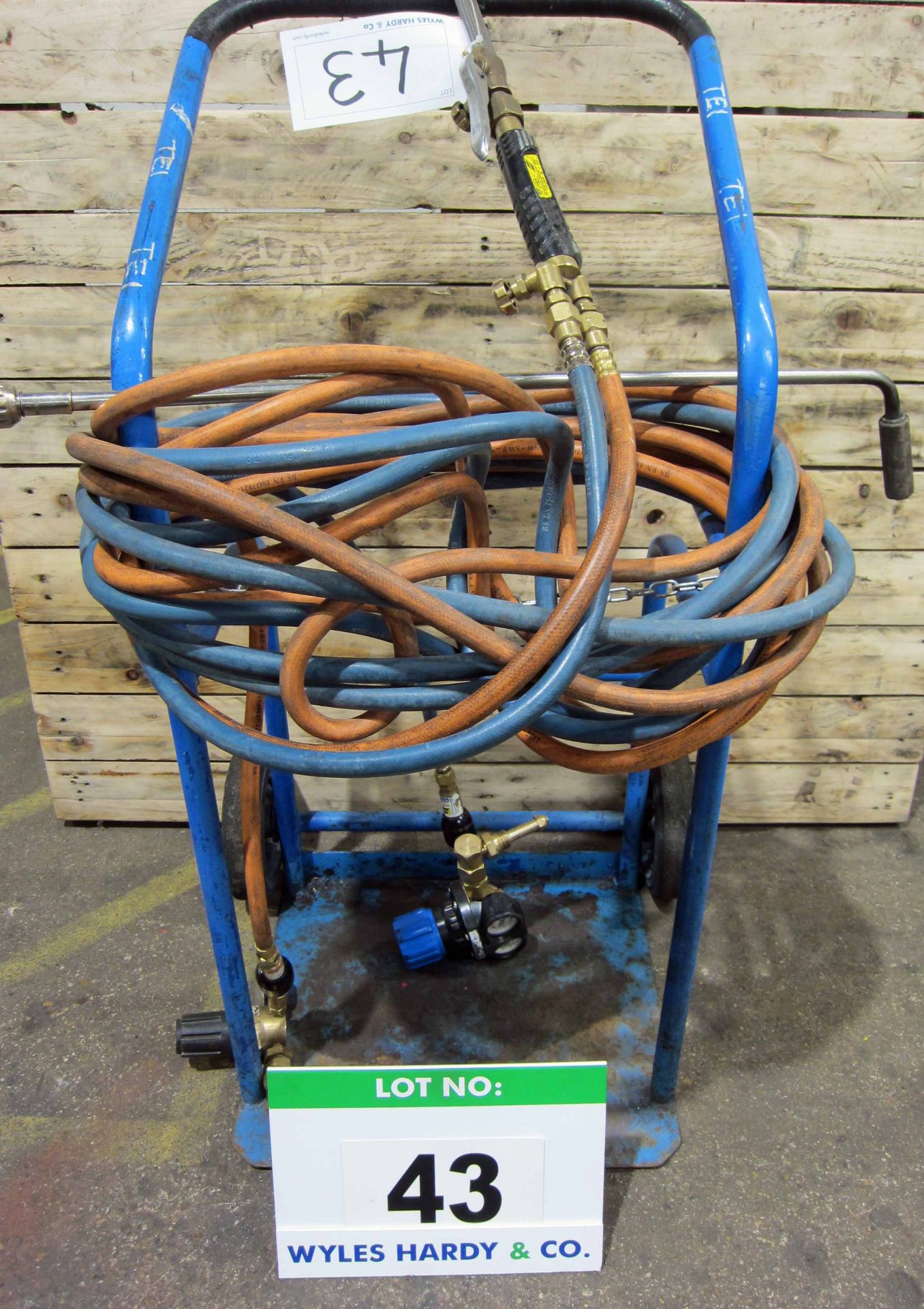 A Propane/Oxy Torch and Extension Burner with Hoses, ESAB and WELDABILITY Gas Valves and Heads