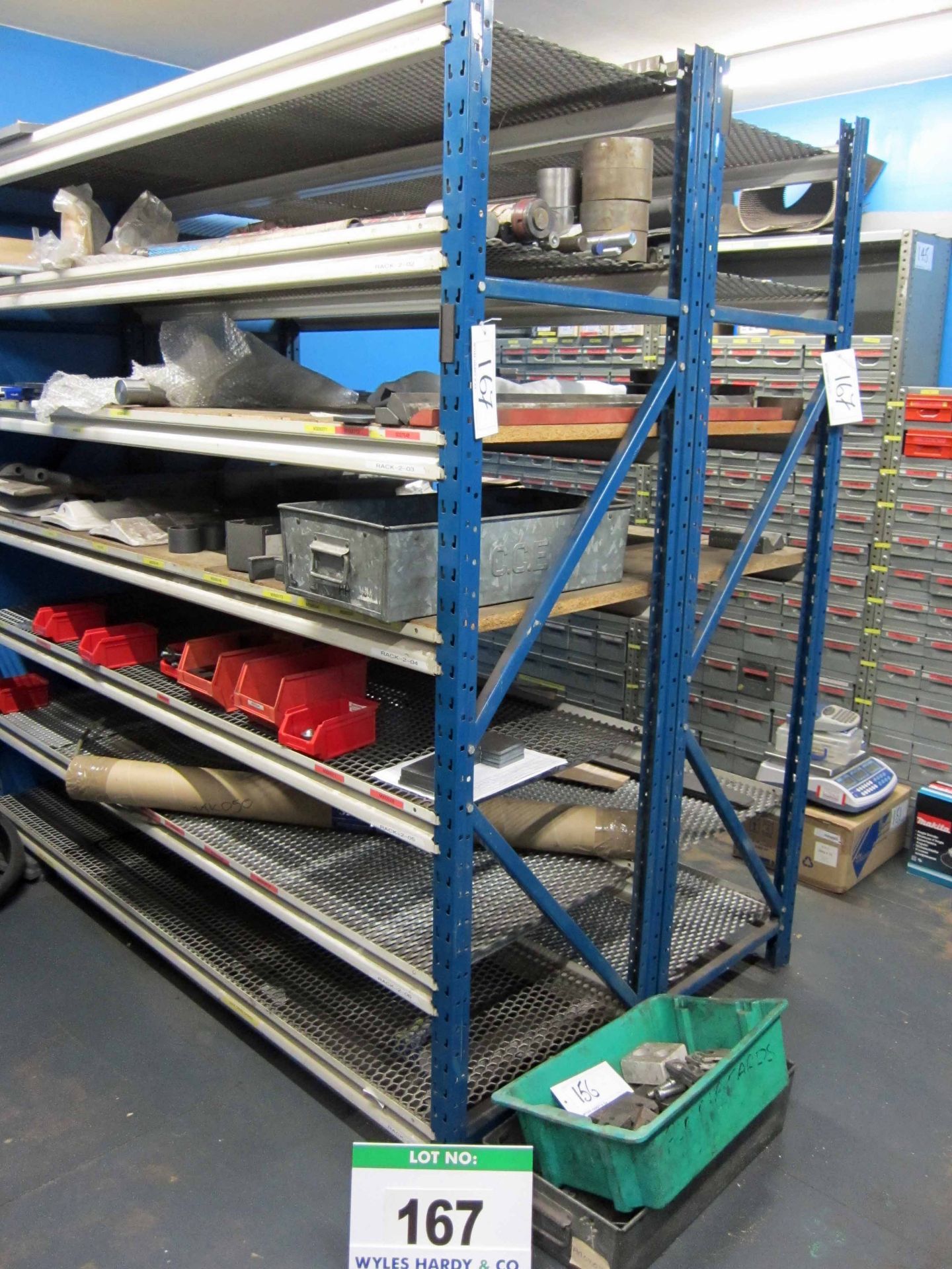 Two Bays of 2100mm x 600mm x 2000mm Heavy Duty Shelving comprising Four End Frames and Twenty Two