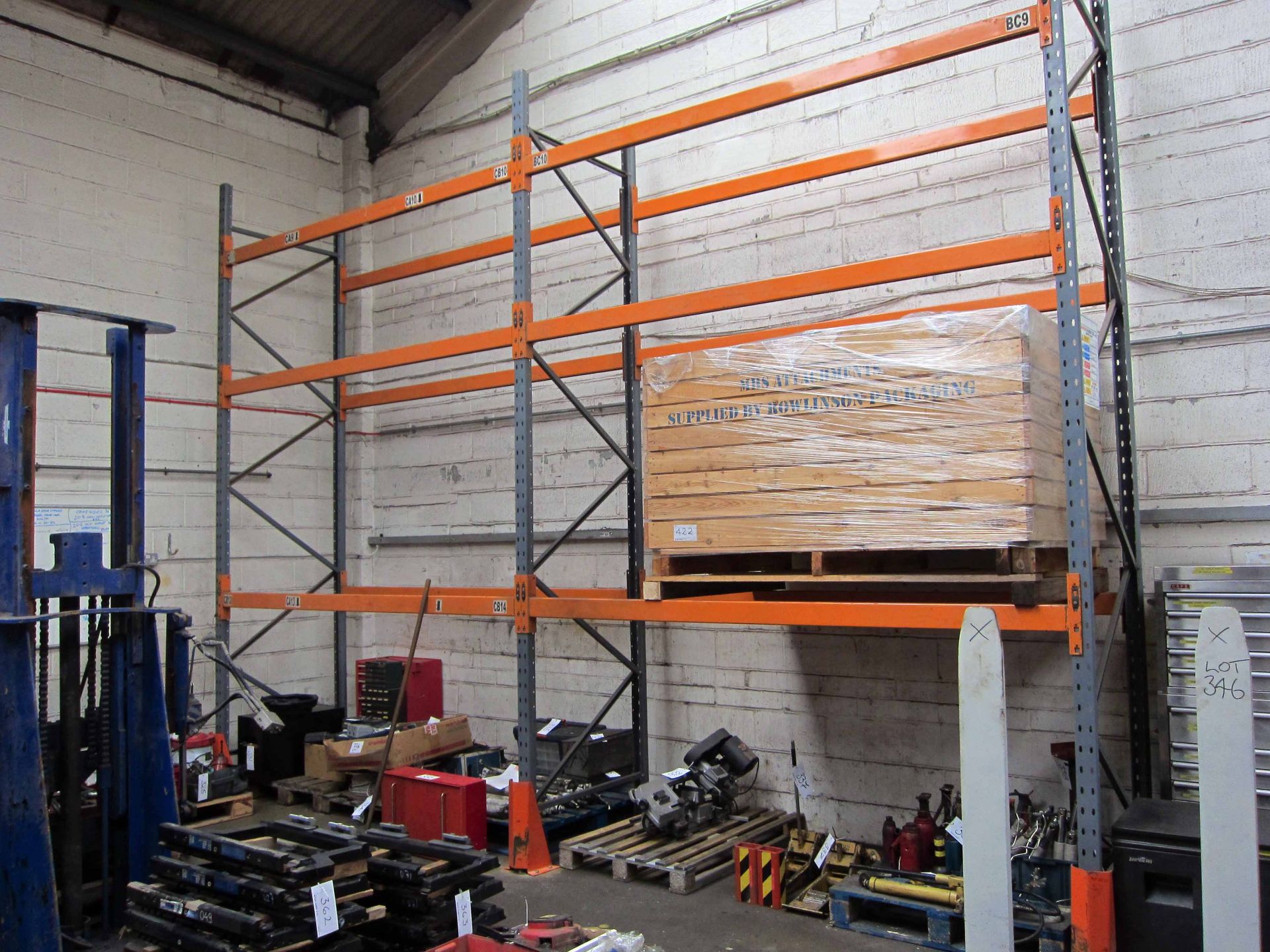 Four Bays Pallet Racking comprising Six Masts, 4280mm x 1060mm and Twenty Four Assorted Beams,