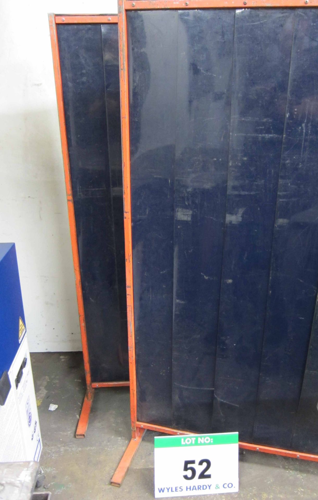 Two Folding Transportable Welding Screens on Hinged Steel Frames with Removable Feet each Panel ( - Image 2 of 2