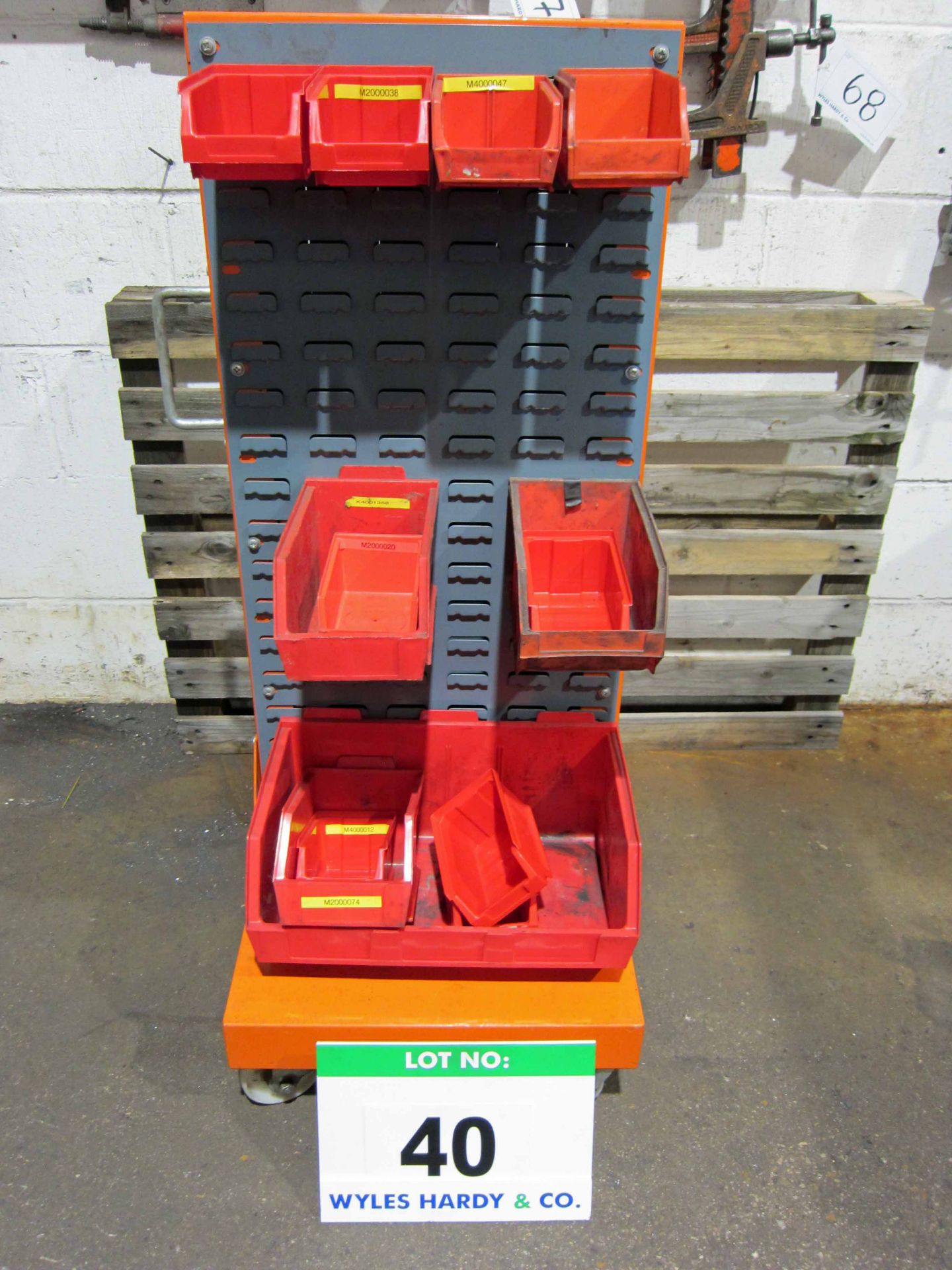 A 370mm x 750mm x 1170mm Wheeled Trolley with fitted Multi-Bin Rack and A Quantity of Multi Bins - Image 3 of 3